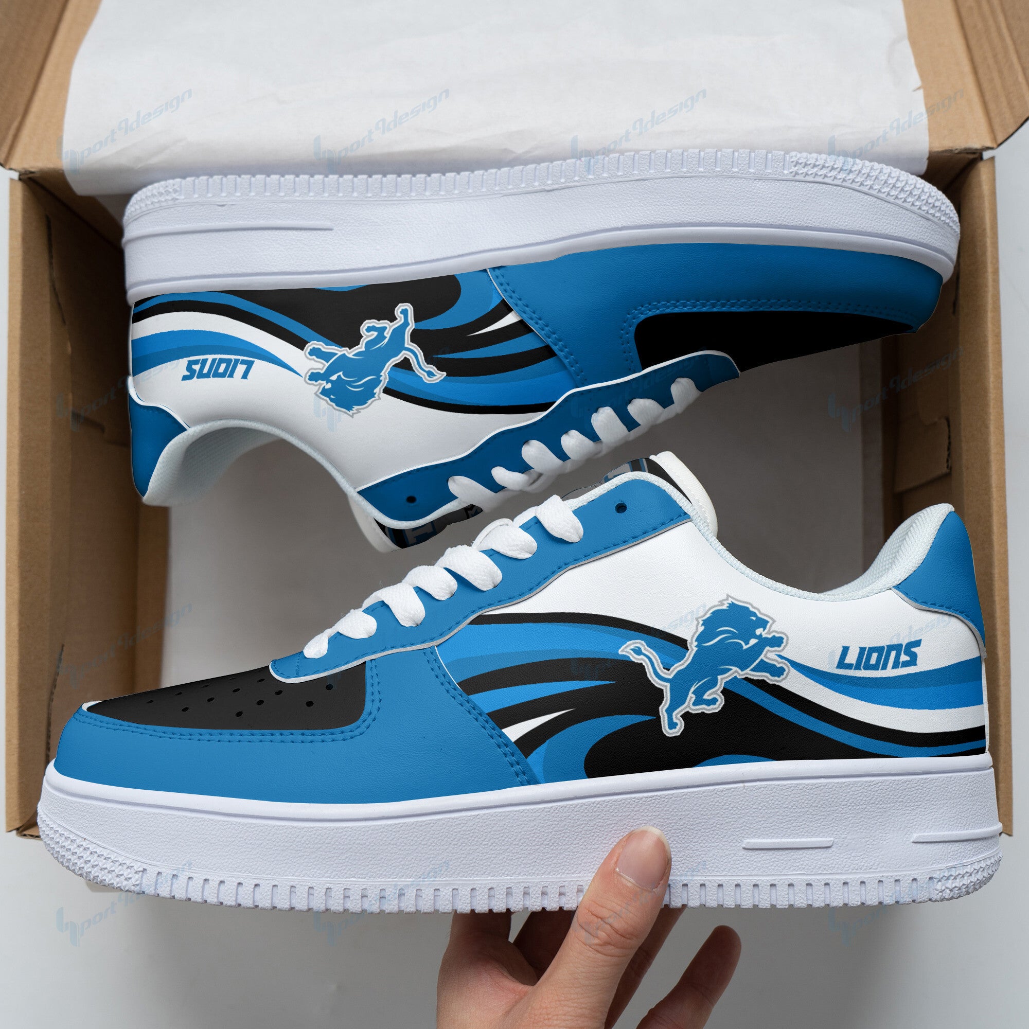 Ideafootwear Detroit Lions NFL Air Low-Top Sneakers Shoes For Men And Women