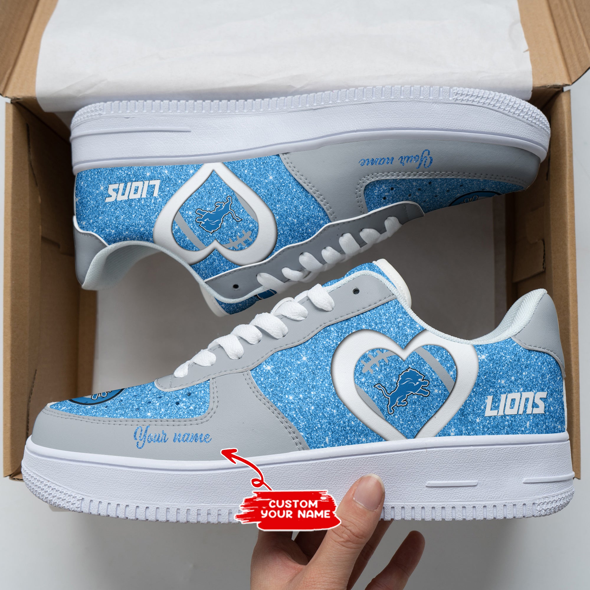 Ideafootwear Detroit Lions NFL Air Low-Top Sneakers Shoes For Men And Women