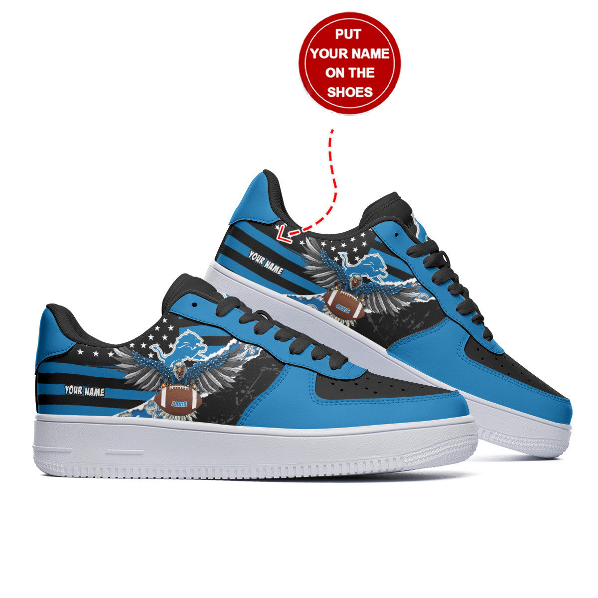 Ideafootwear Detroit Lions NFL Air Low-Top Sneakers Shoes For Men And Women