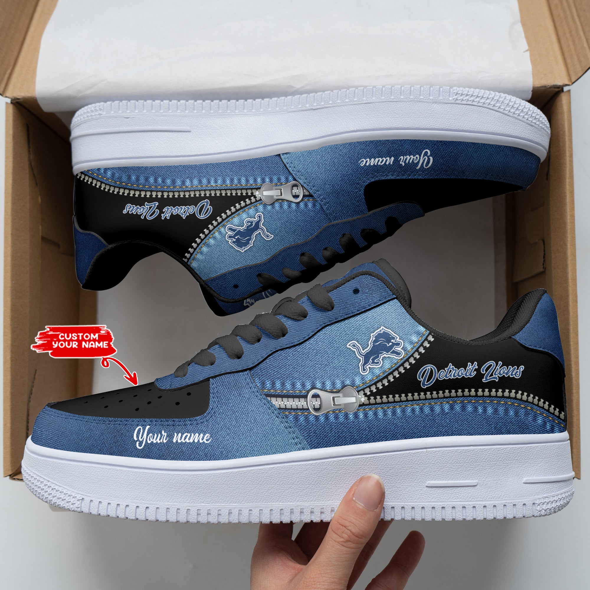 Ideafootwear Detroit Lions NFL Air Low-Top Sneakers Shoes For Men And Women