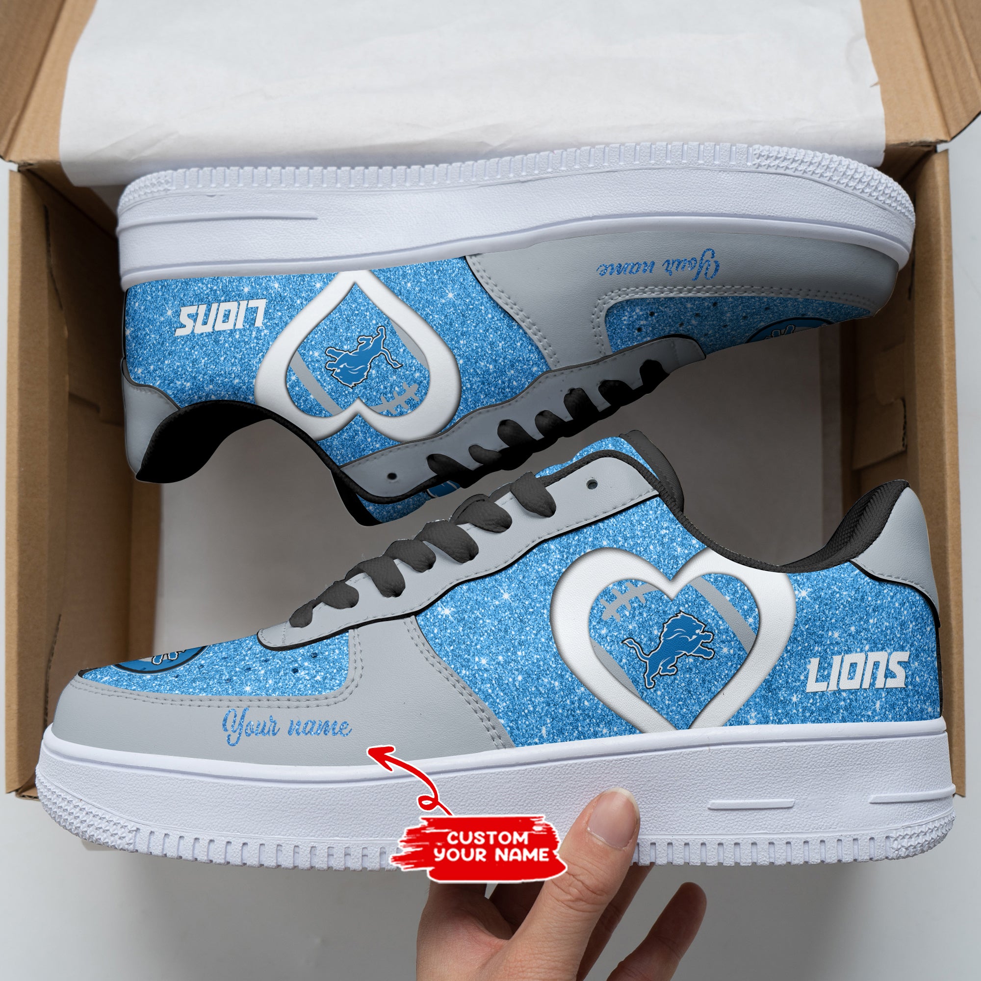 Ideafootwear Detroit Lions NFL Air Low-Top Sneakers Shoes For Men And Women
