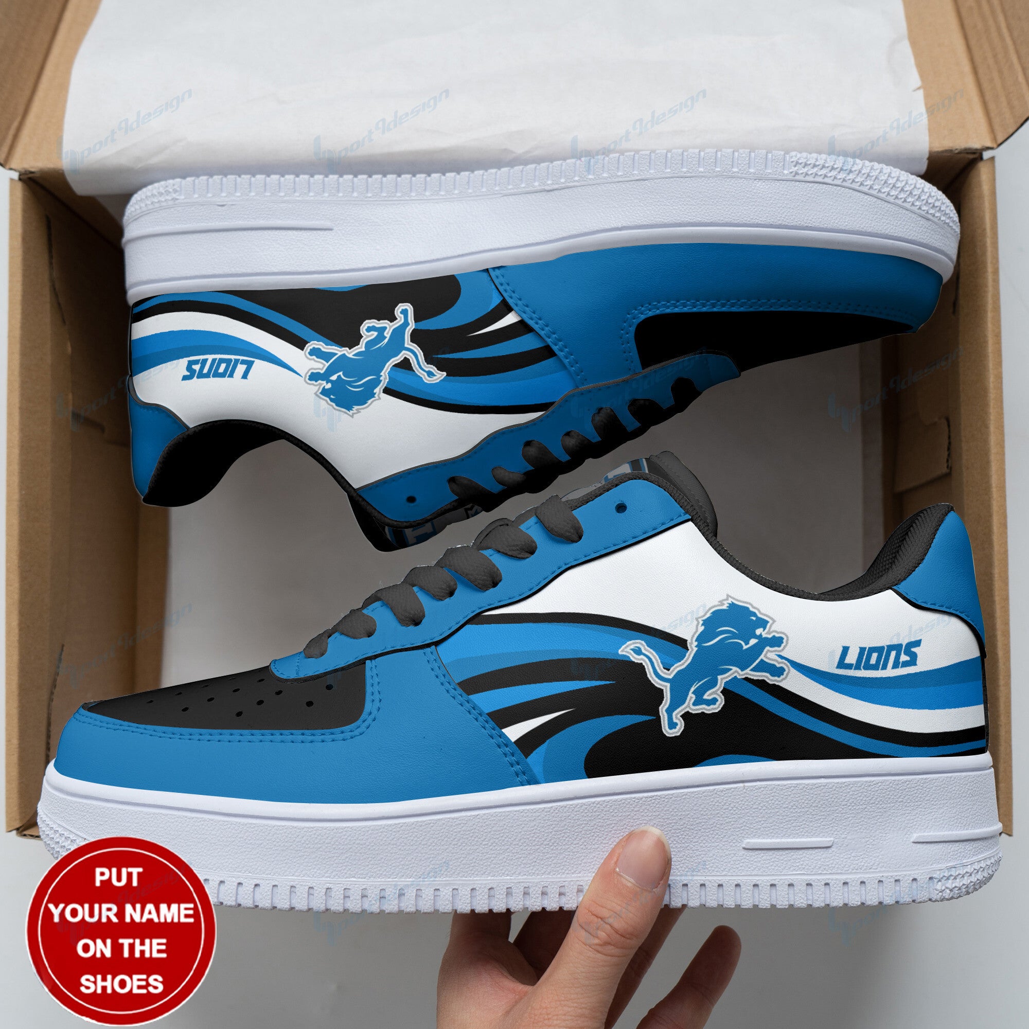 Ideafootwear Detroit Lions NFL Air Low-Top Sneakers Shoes For Men And Women