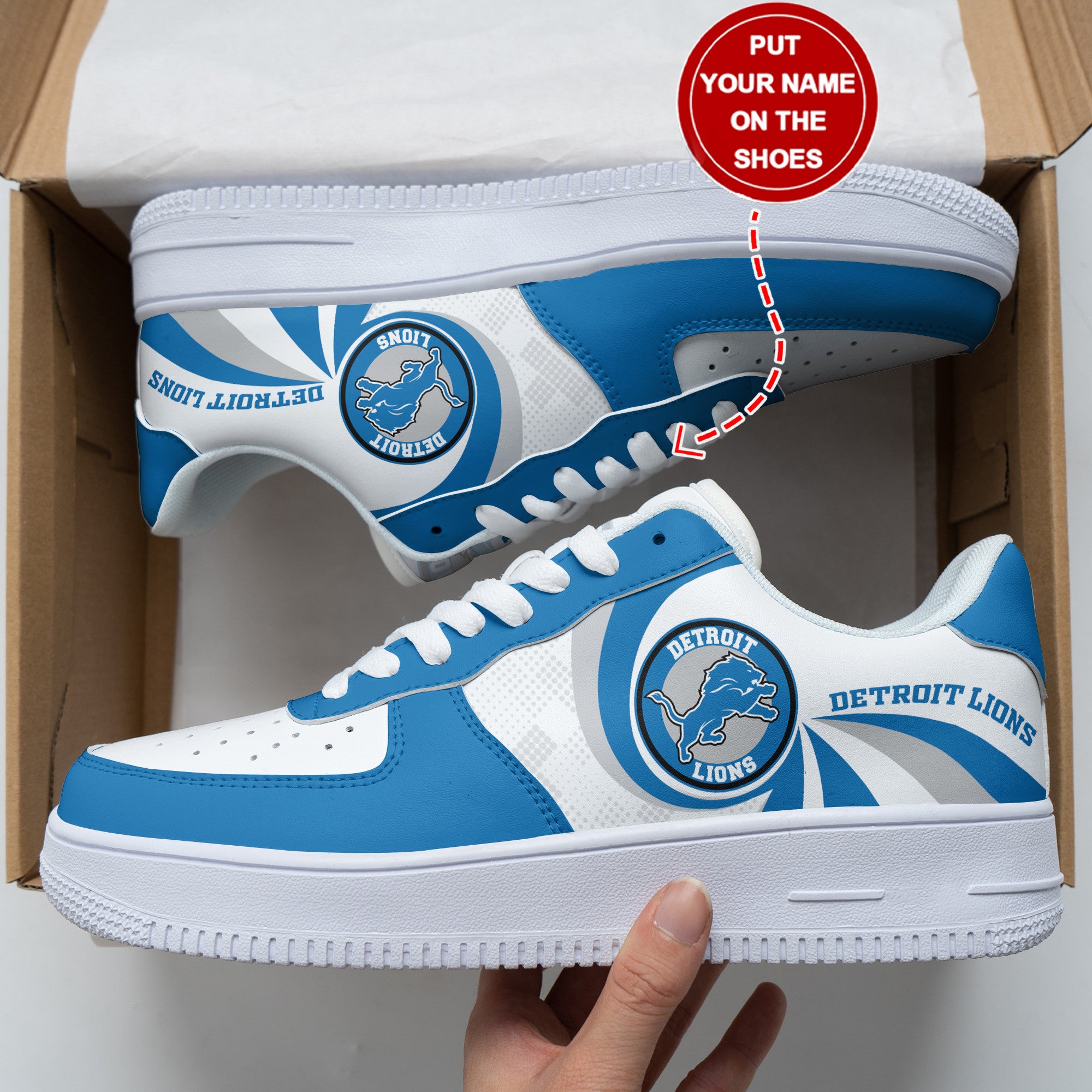 Ideafootwear Detroit Lions NFL Air Low-Top Sneakers Shoes For Men And Women