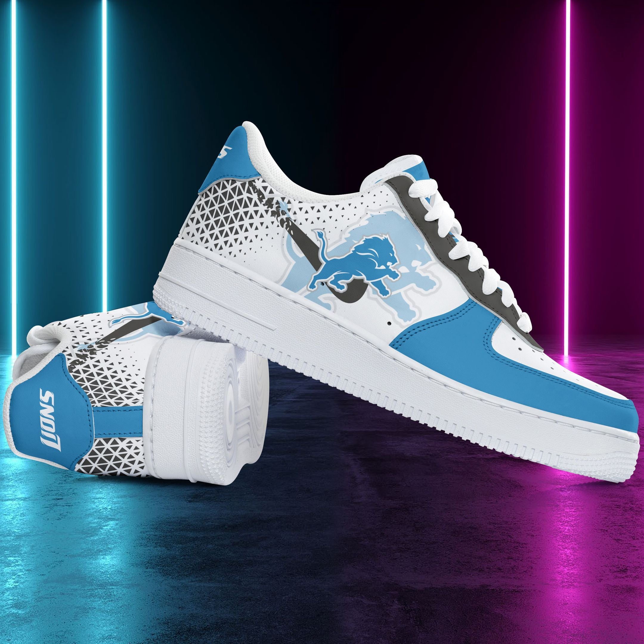 Ideafootwear Detroit Lions NFL Air Low-Top Sneakers Shoes For Men And Women