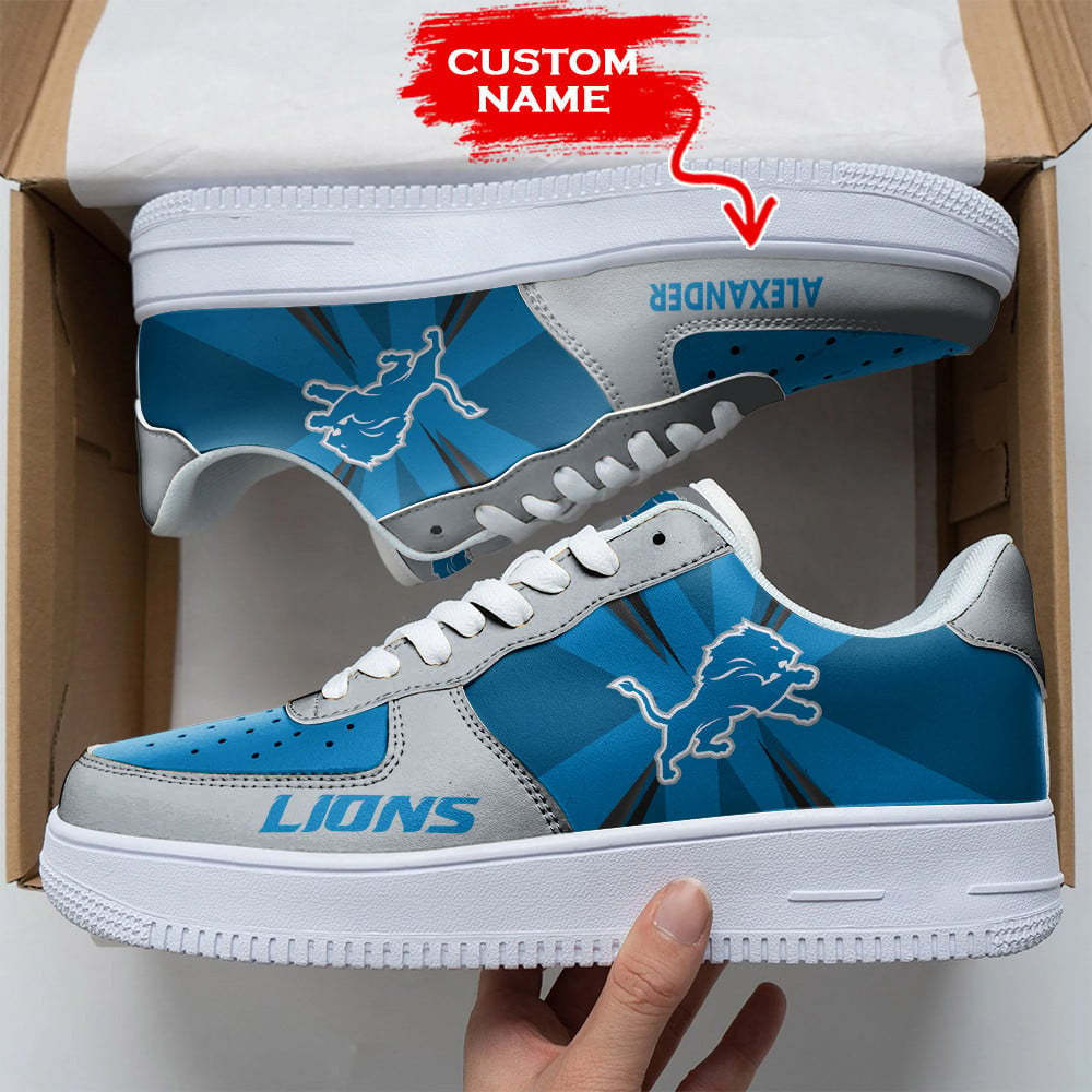 Ideafootwear Detroit Lions NFL Air Low-Top Sneakers Shoes For Men And Women