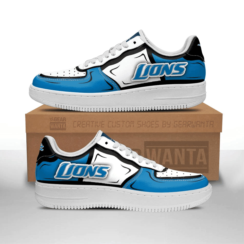 Ideafootwear Detroit Lions NFL Air Low-Top Sneakers Shoes For Men And Women