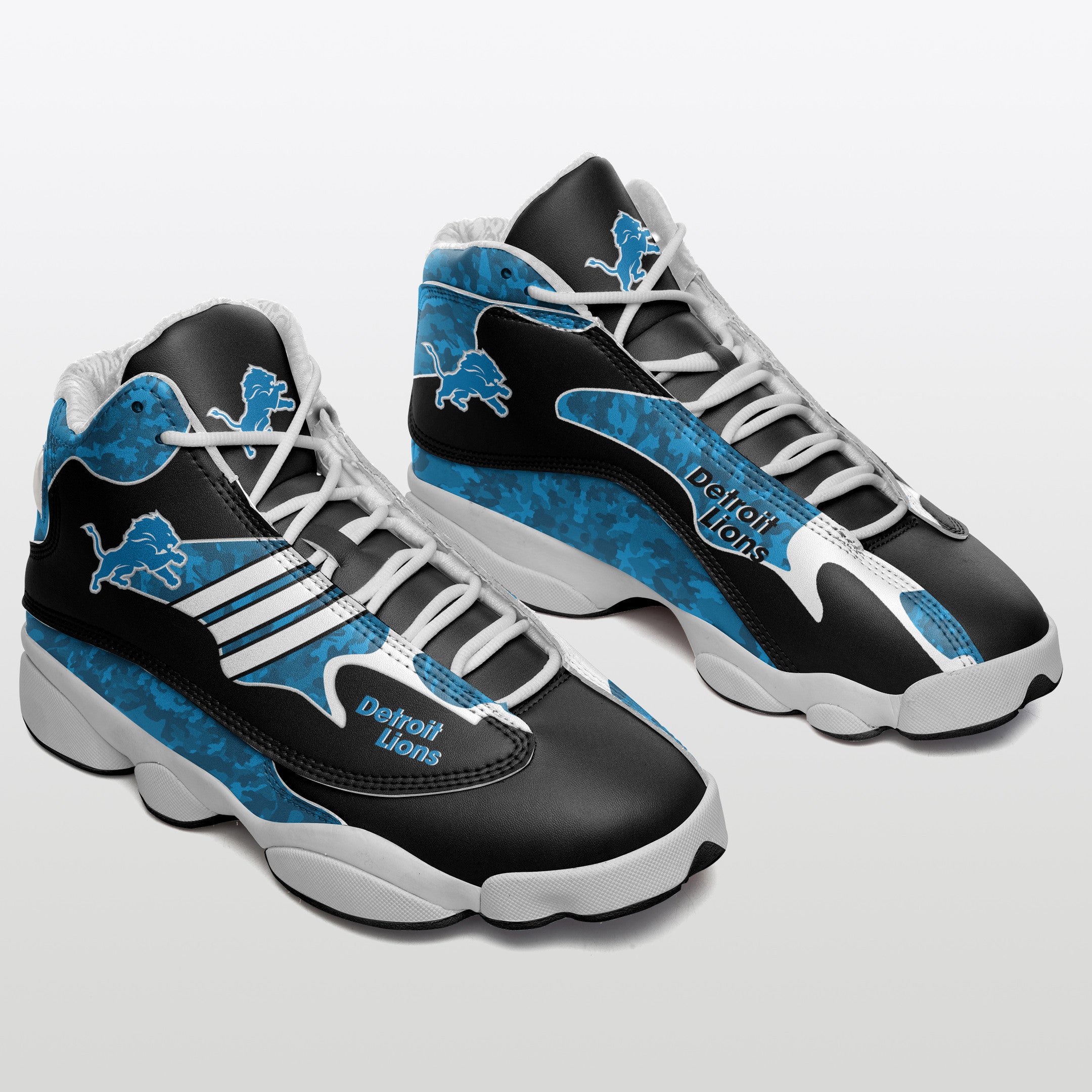 Ideafootwear Detroit Lions NFL AJ13 Sneakers Shoes For Men And Women
