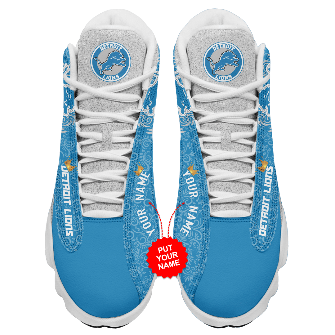 Ideafootwear Detroit Lions NFL AJ13 Sneakers Shoes For Men And Women