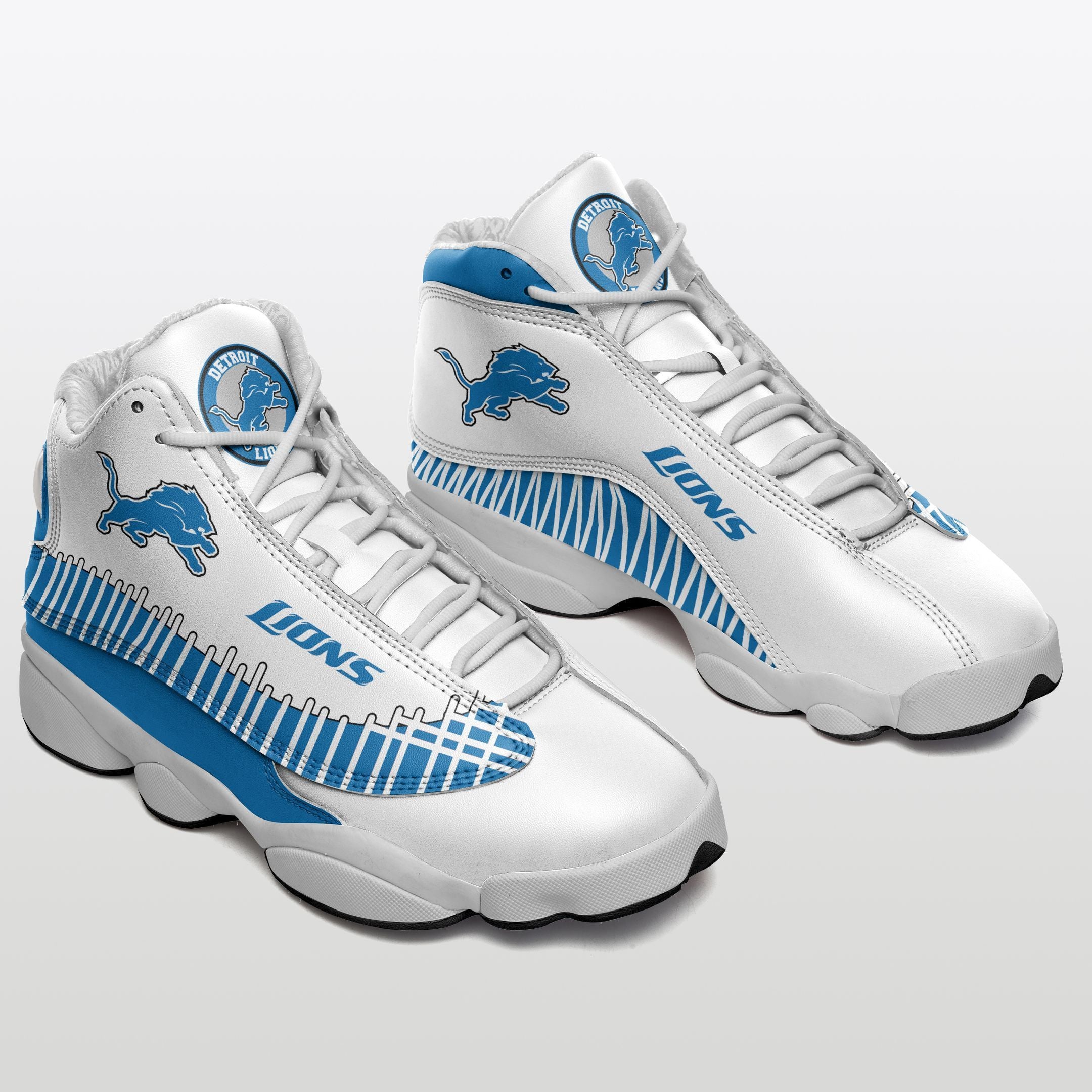 Ideafootwear Detroit Lions NFL AJ13 Sneakers Shoes For Men And Women
