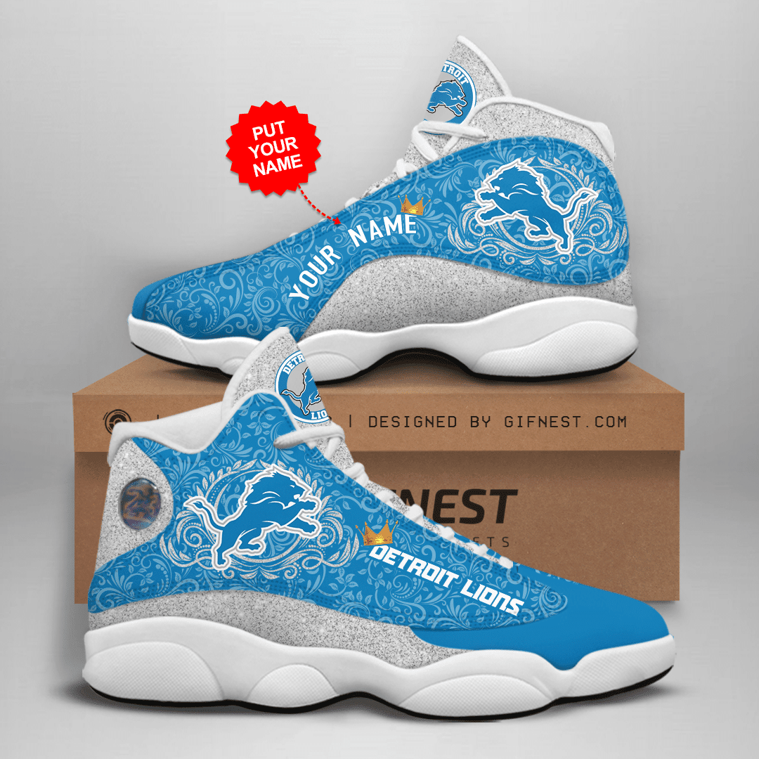 Ideafootwear Detroit Lions NFL AJ13 Sneakers Shoes For Men And Women