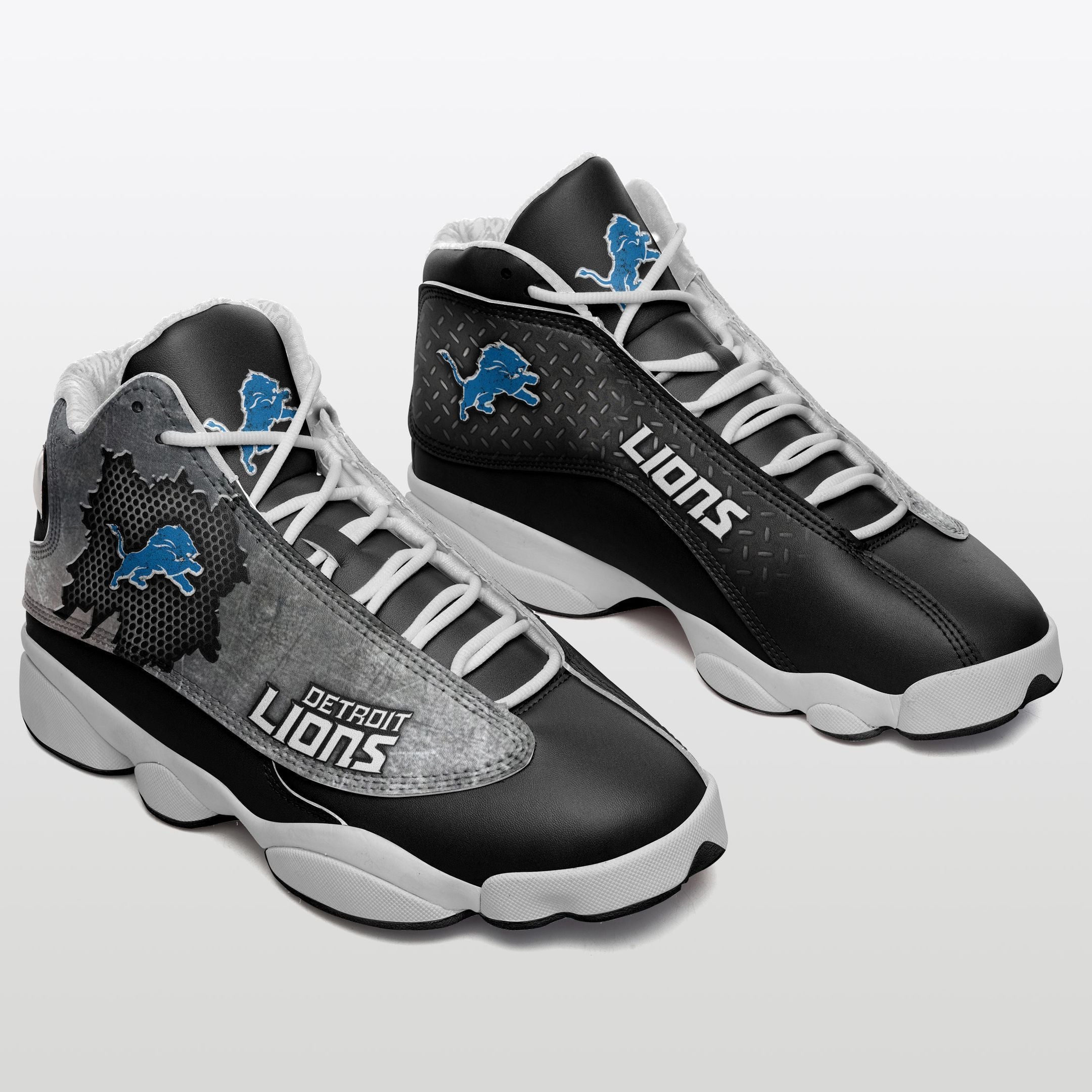 Ideafootwear Detroit Lions NFL AJ13 Sneakers Shoes For Men And Women