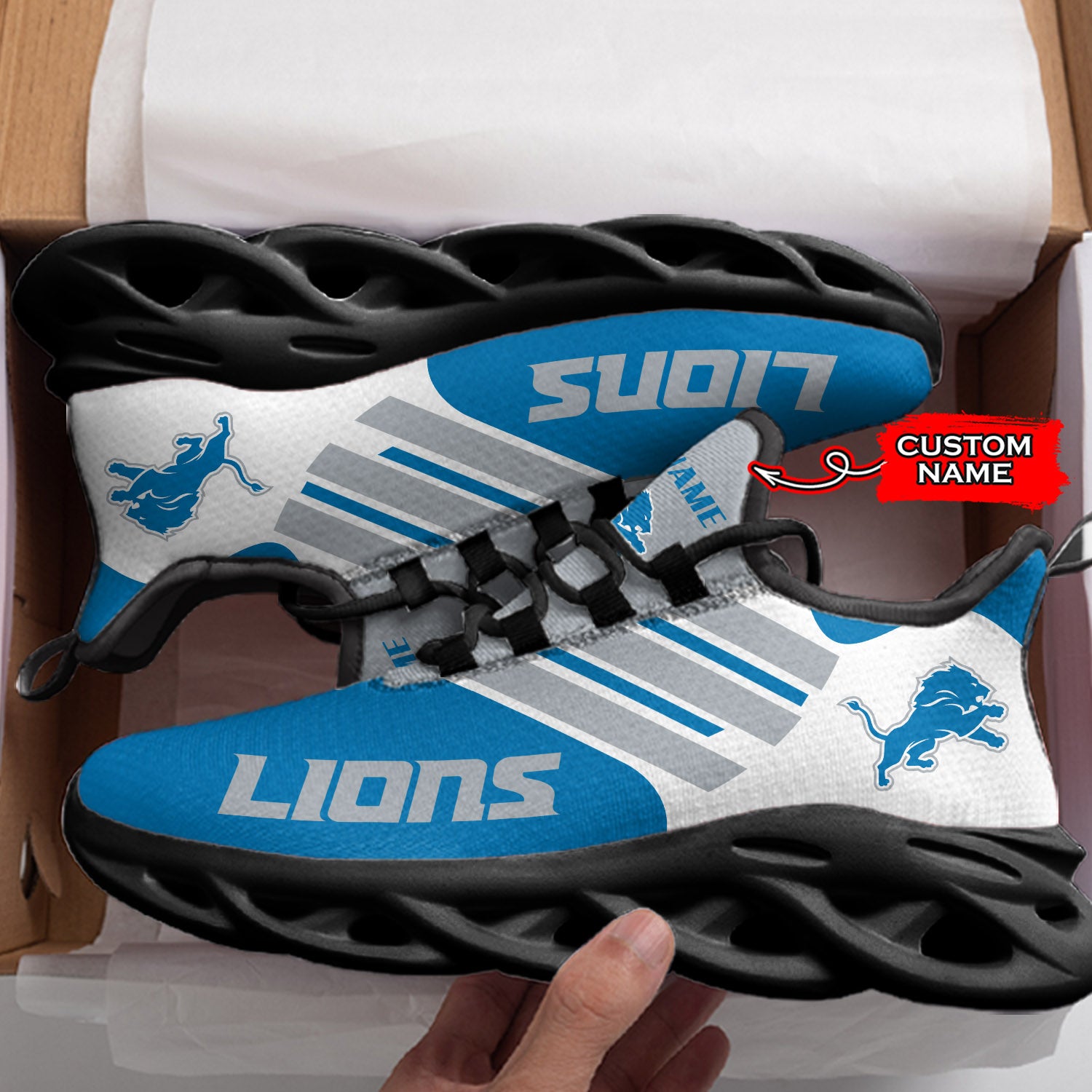 Ideafootwear Detroit Lions NFL Max Soul Shoes Sneakers For Men And Women