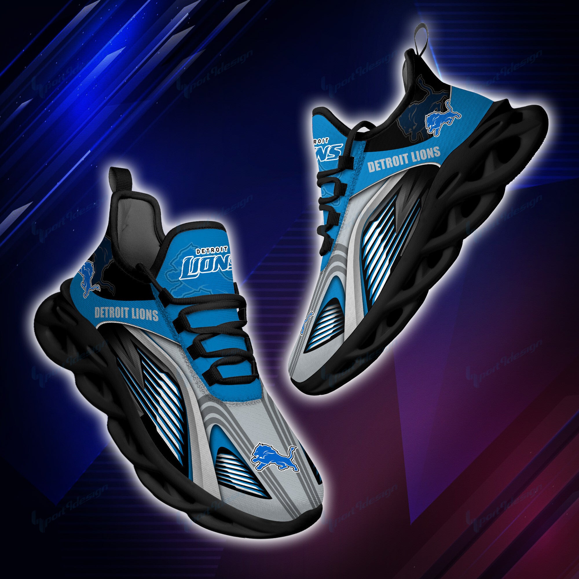 Ideafootwear Detroit Lions NFL Max Soul Shoes Sneakers For Men And Women