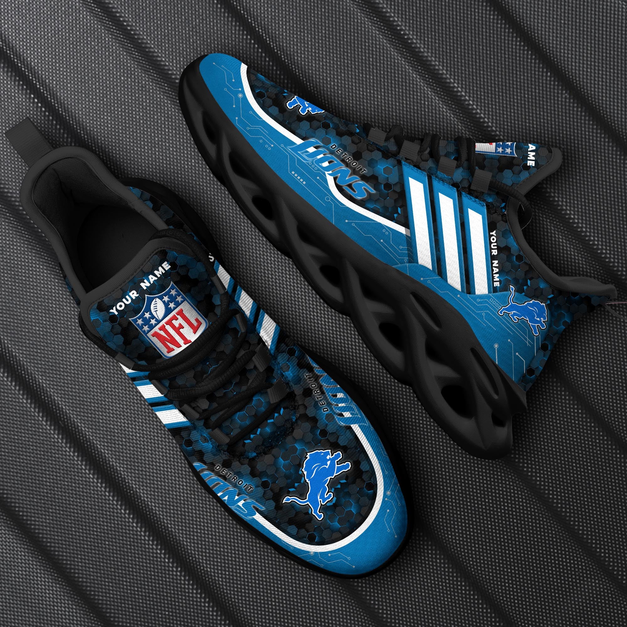 Ideafootwear Detroit Lions NFL Max Soul Shoes Sneakers For Men And Women