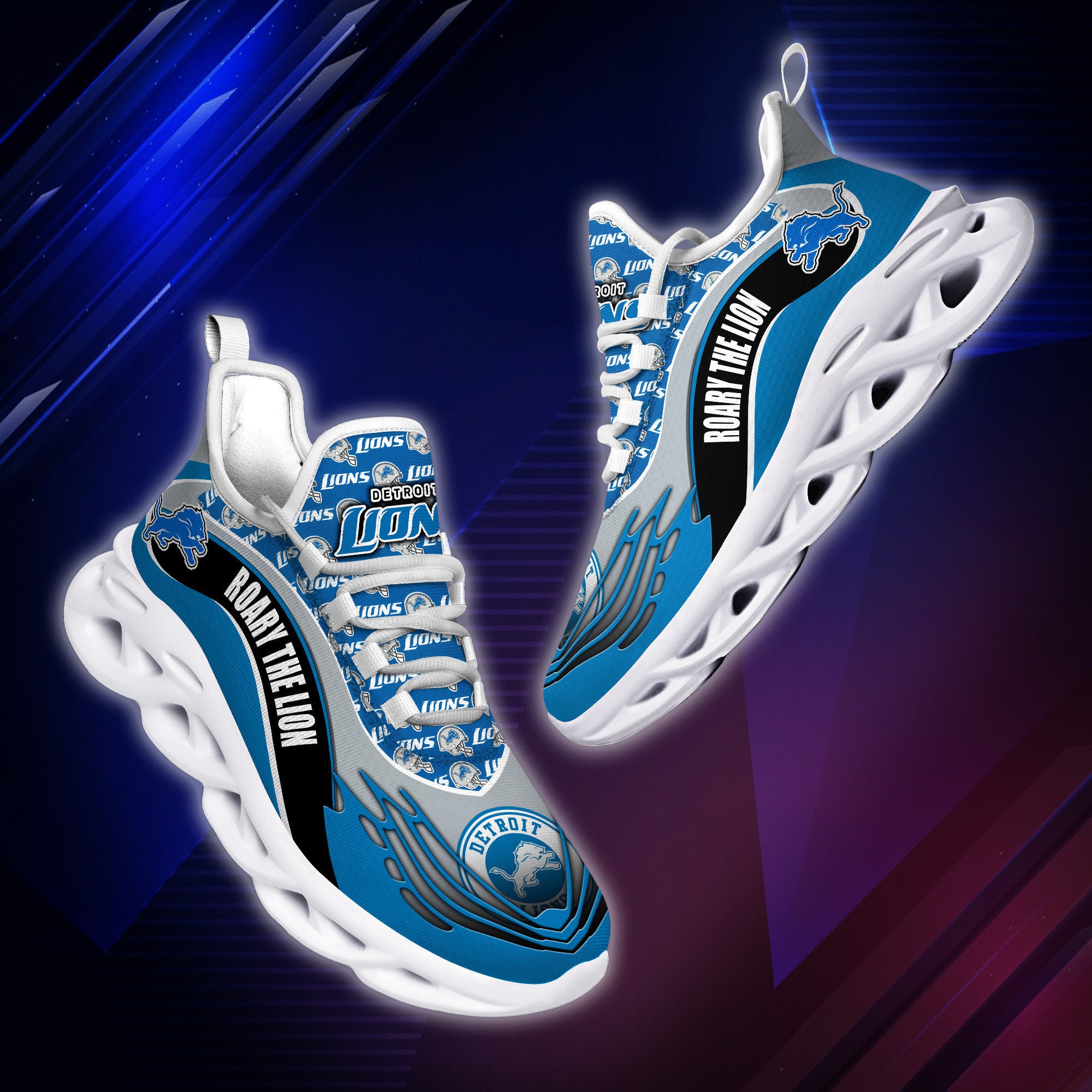 Ideafootwear Detroit Lions NFL Max Soul Shoes Sneakers For Men And Women