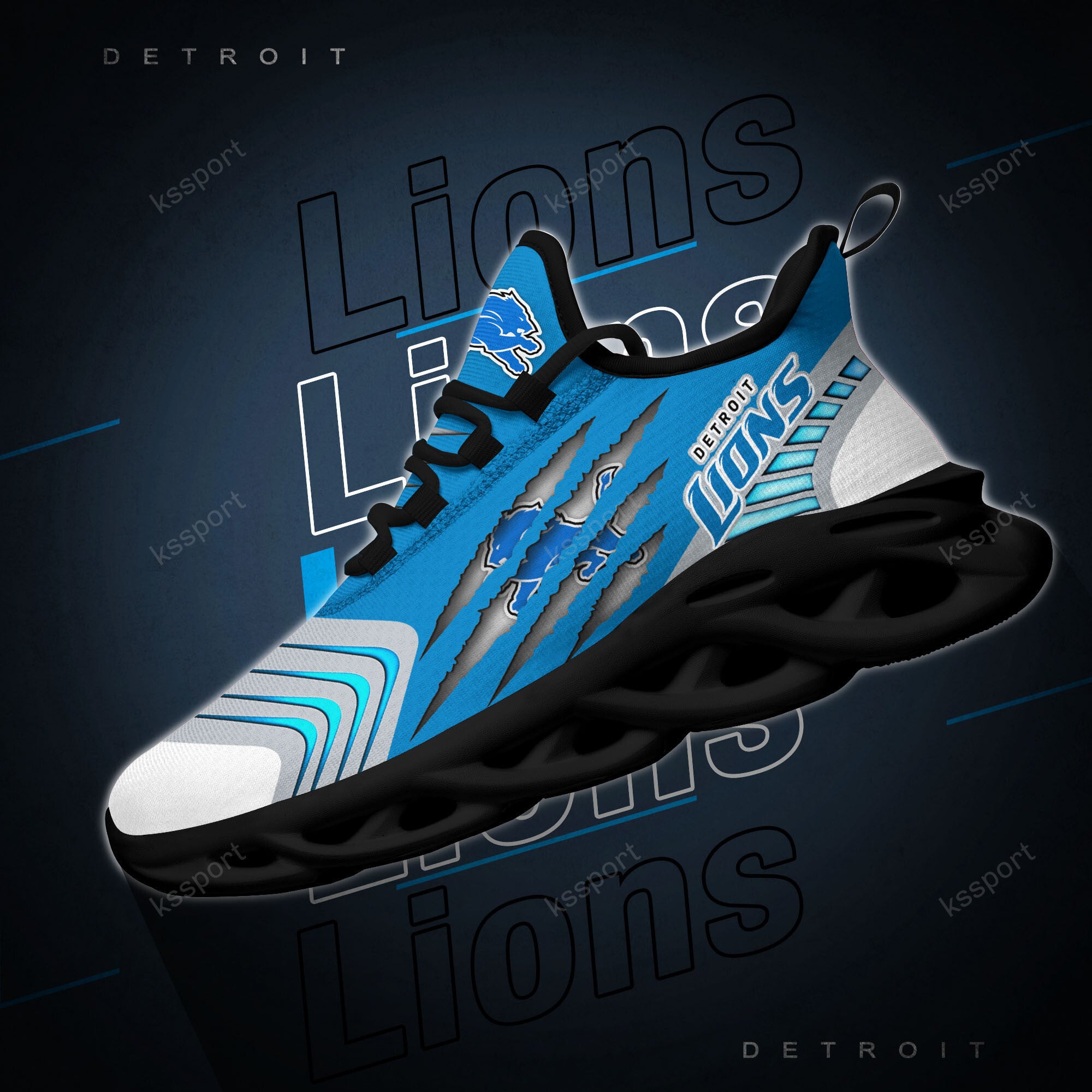 Ideafootwear Detroit Lions NFL Max Soul Shoes Sneakers For Men And Women