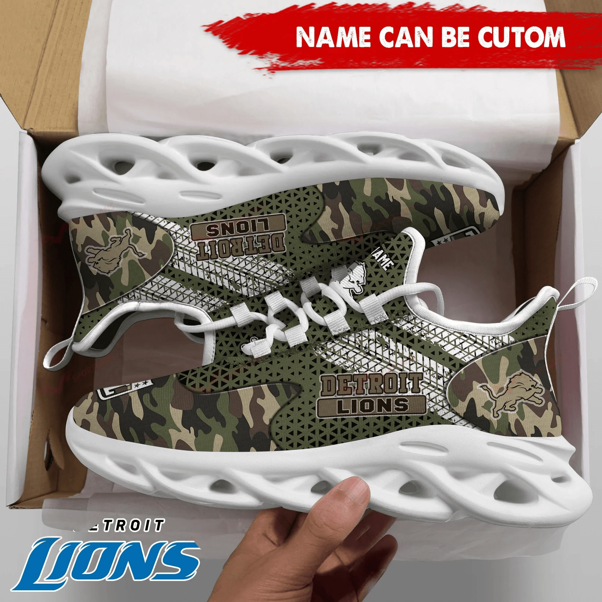 Ideafootwear Detroit Lions NFL Max Soul Shoes Sneakers For Men And Women