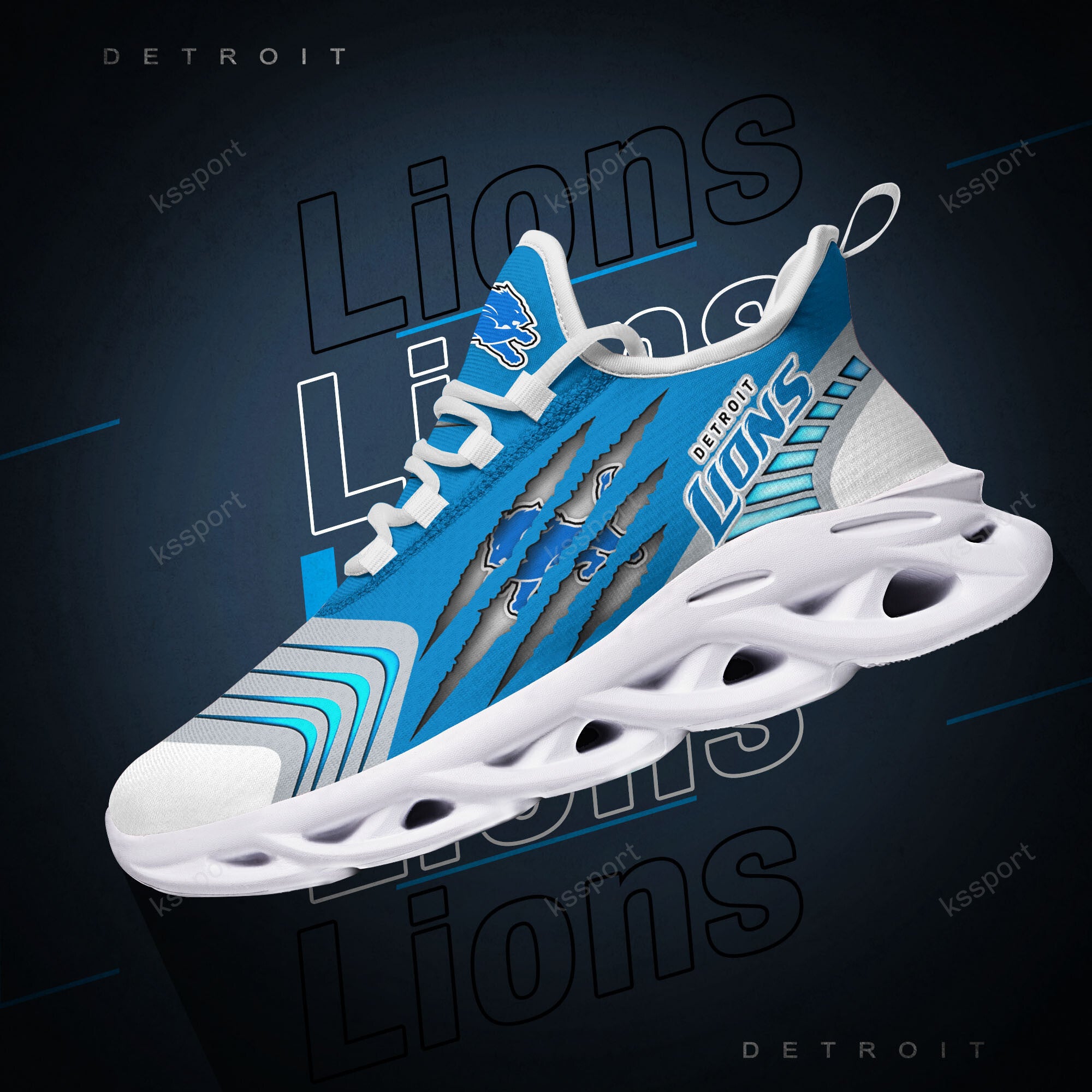Ideafootwear Detroit Lions NFL Max Soul Shoes Sneakers For Men And Women