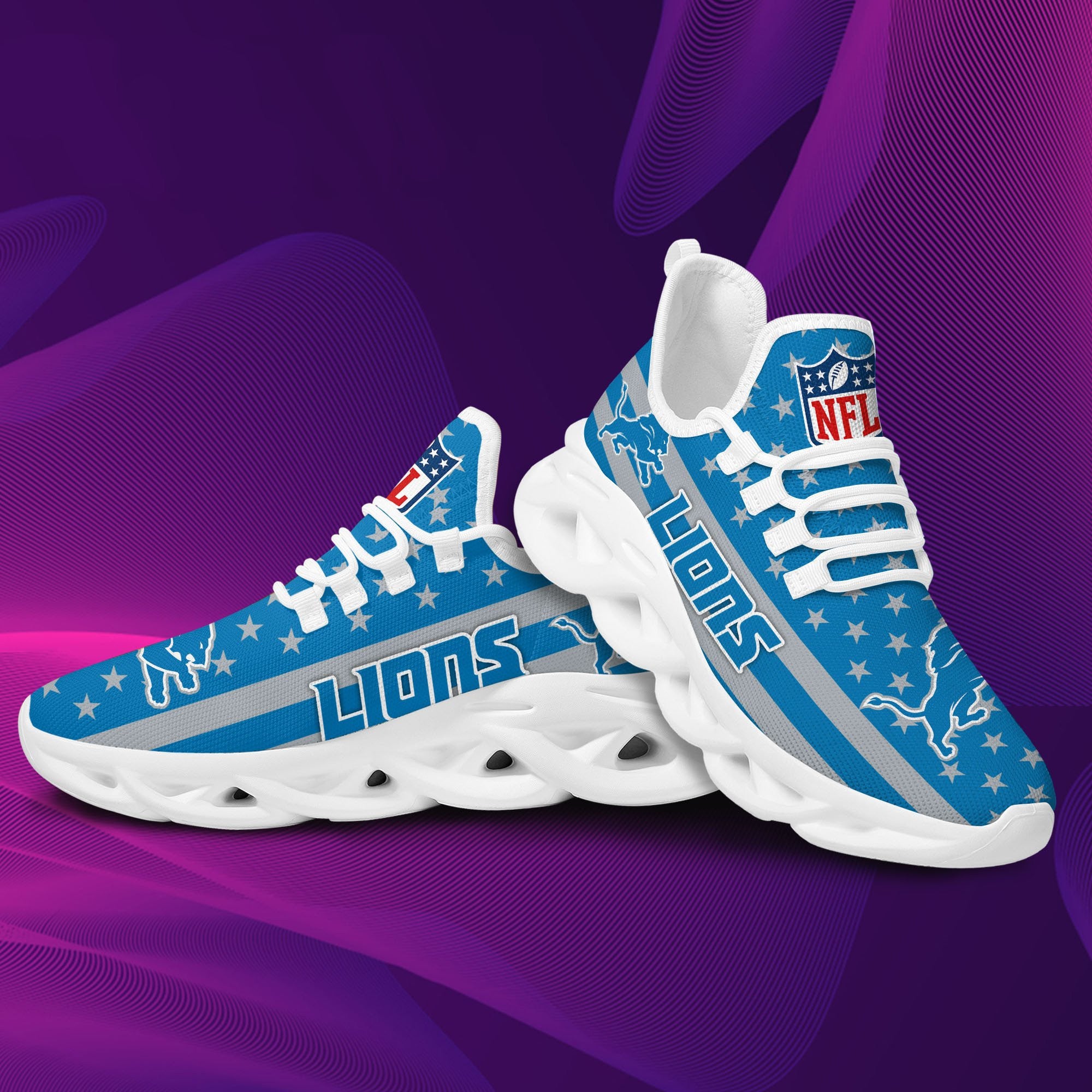 Ideafootwear Detroit Lions NFL Max Soul Shoes Sneakers For Men And Women