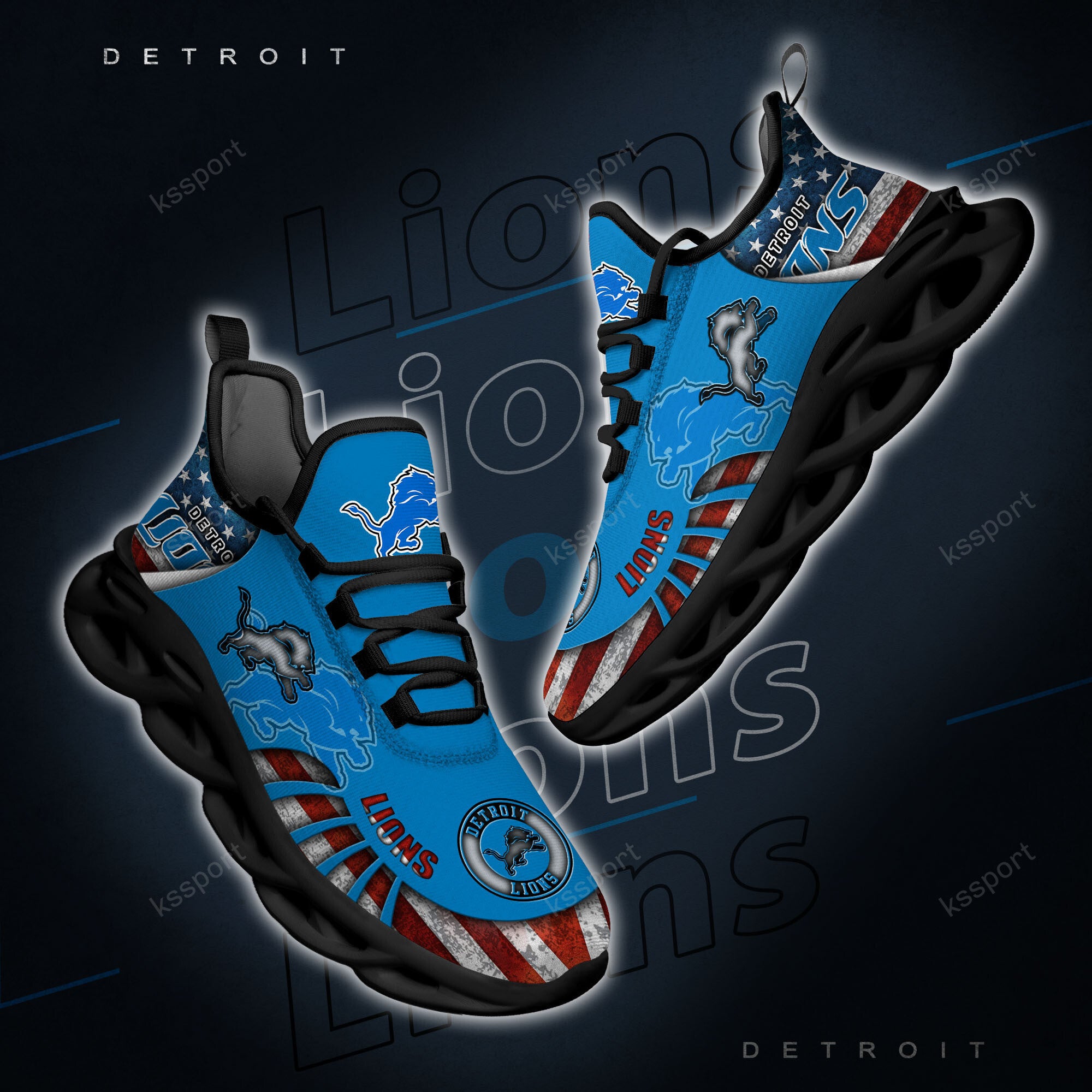 Ideafootwear Detroit Lions NFL Max Soul Shoes Sneakers For Men And Women