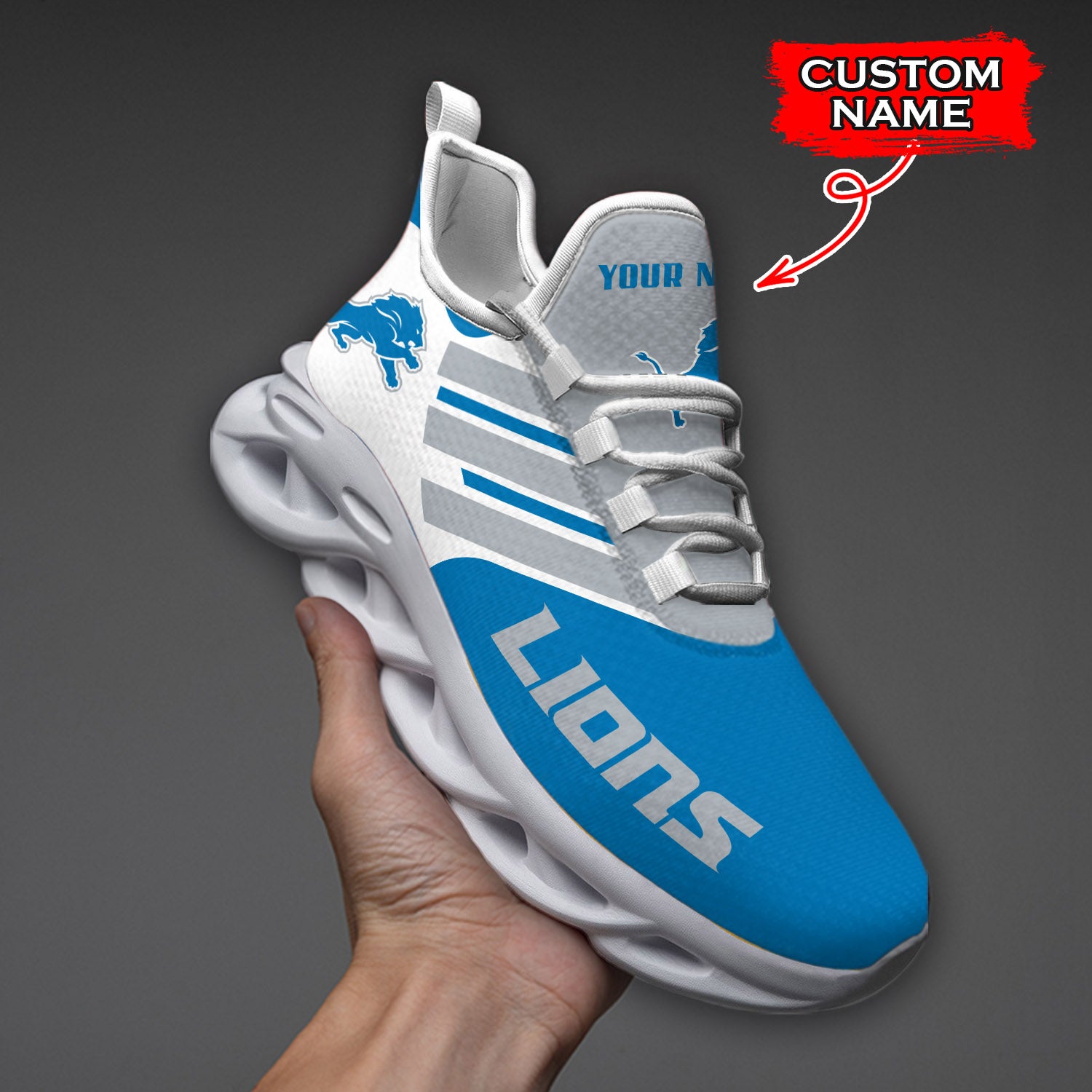 Ideafootwear Detroit Lions NFL Max Soul Shoes Sneakers For Men And Women