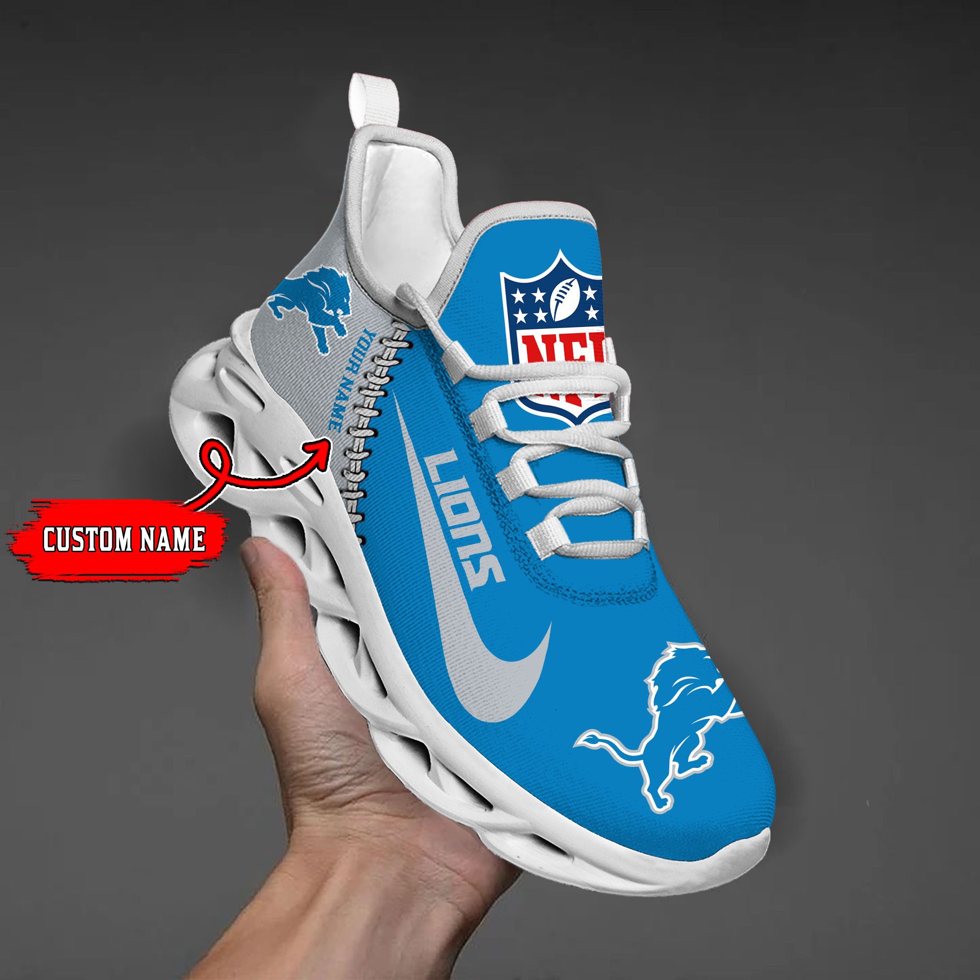 Ideafootwear Detroit Lions NFL Max Soul Shoes Sneakers For Men And Women