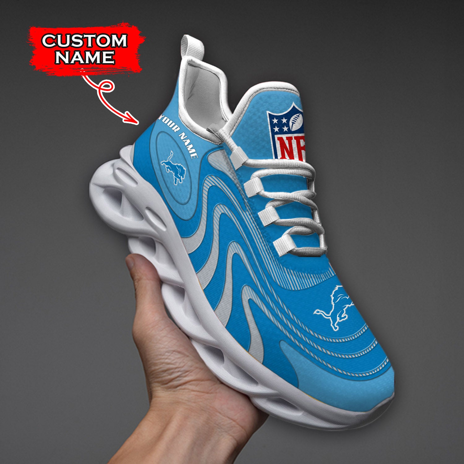Ideafootwear Detroit Lions NFL Max Soul Shoes Sneakers For Men And Women