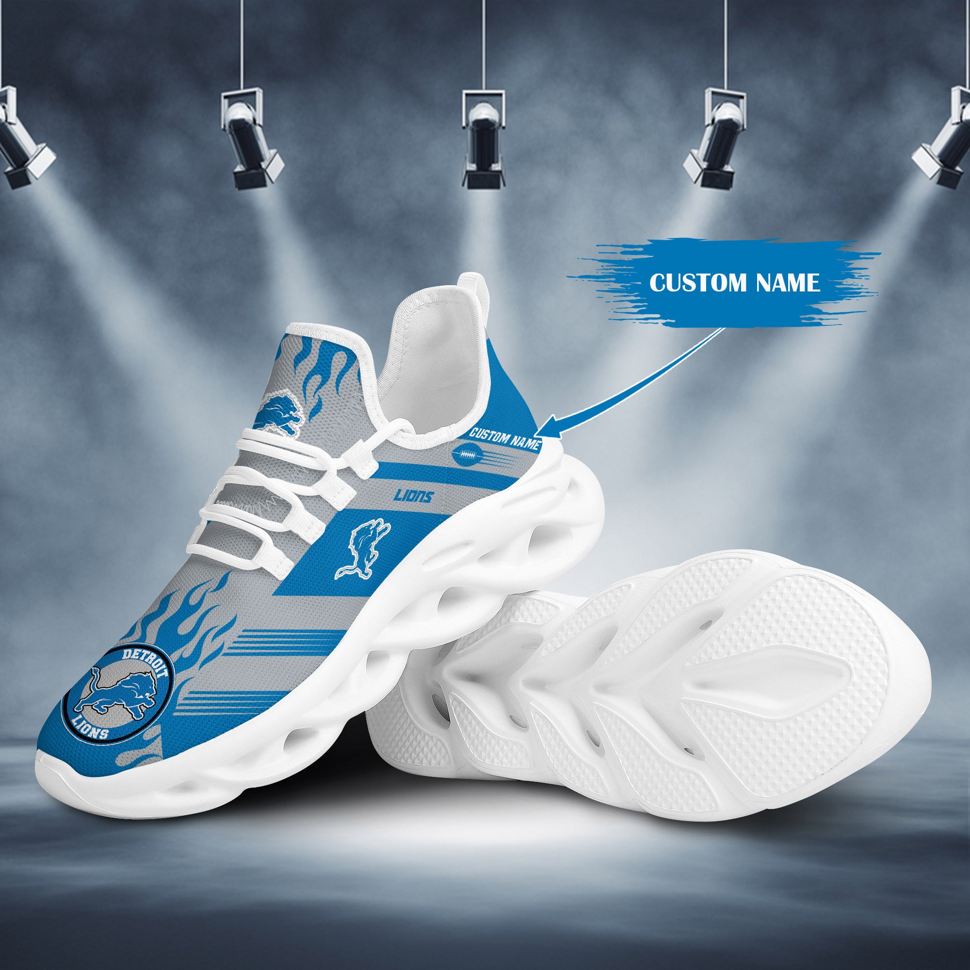 Ideafootwear Detroit Lions NFL Max Soul Shoes Sneakers For Men And Women