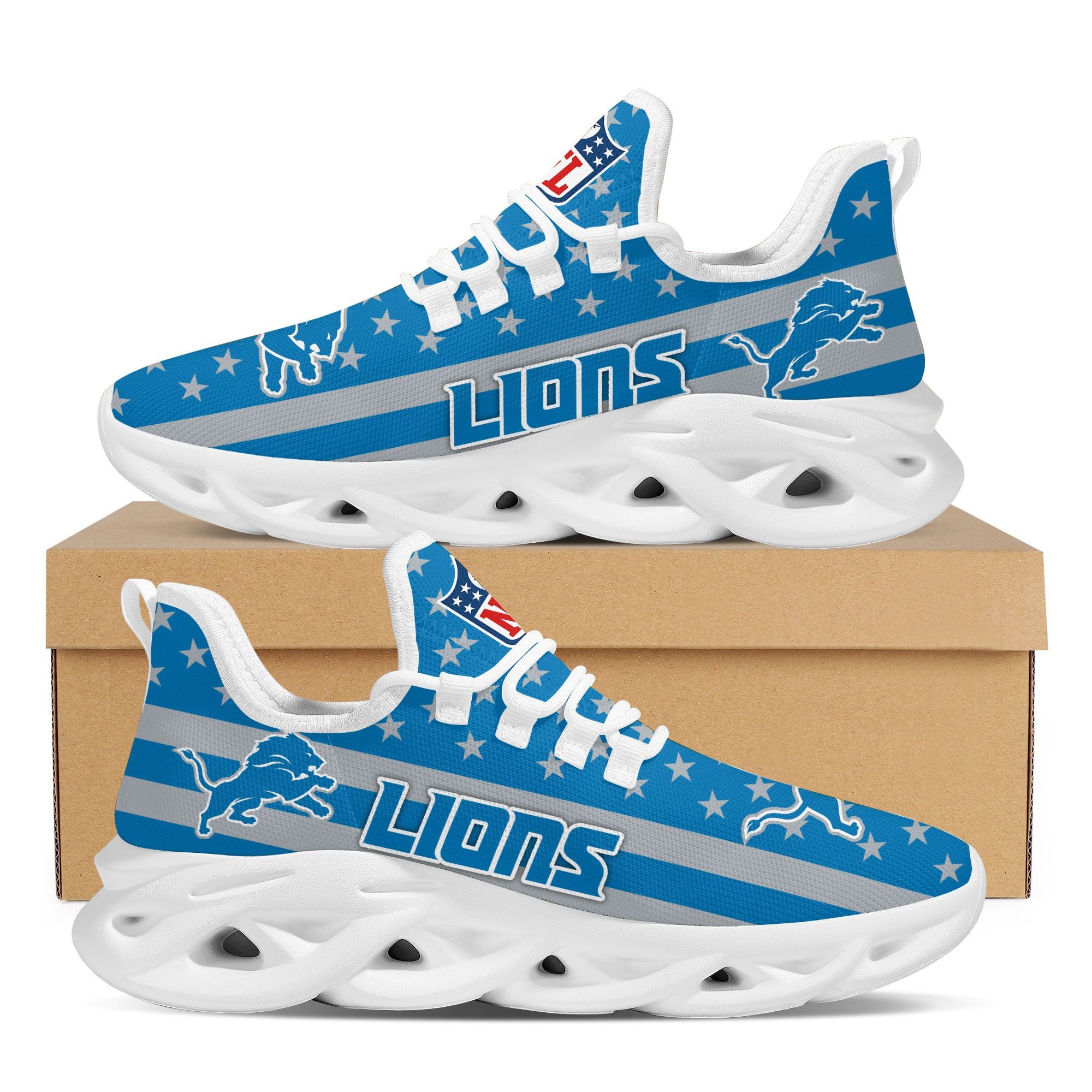 Ideafootwear Detroit Lions NFL Max Soul Shoes Sneakers For Men And Women