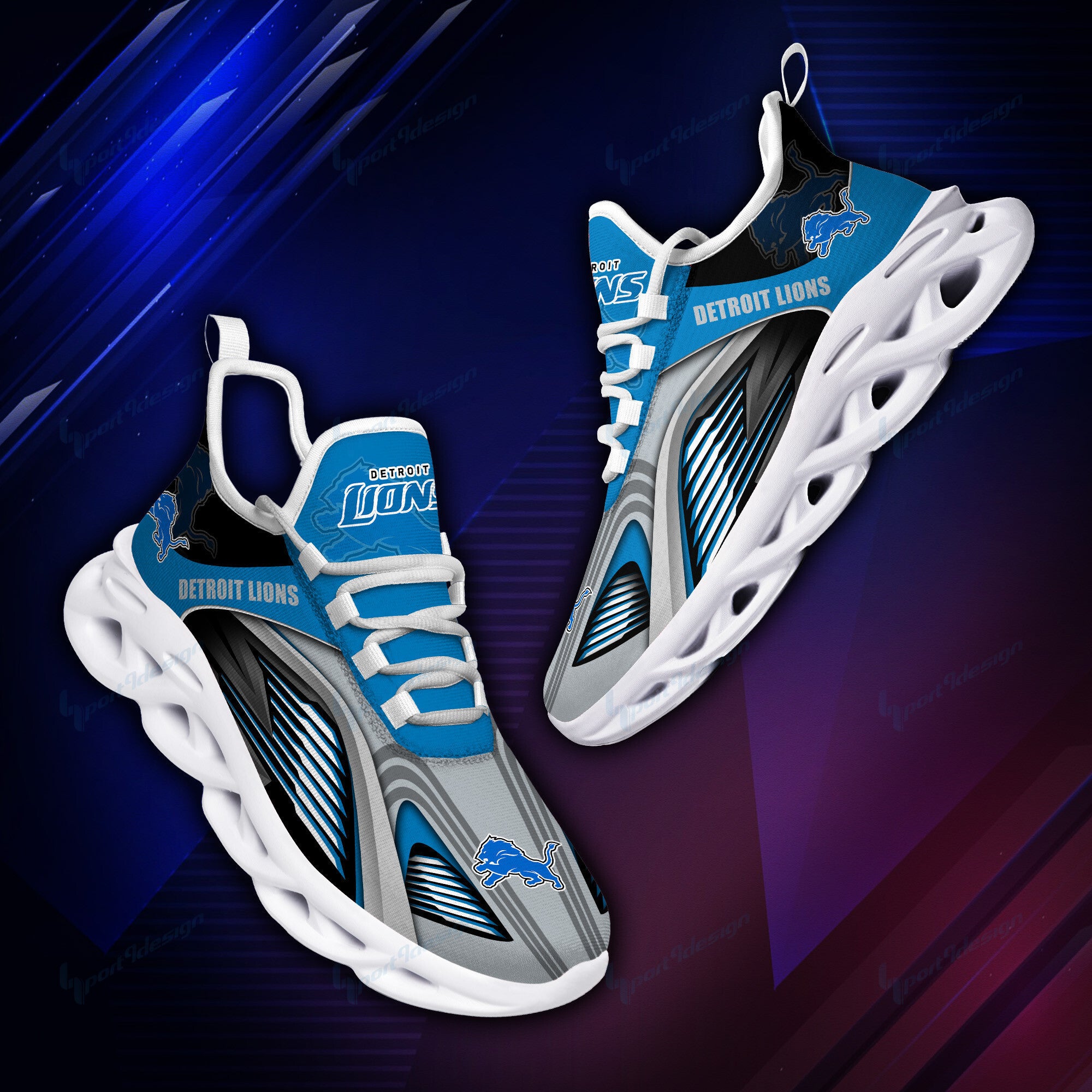 Ideafootwear Detroit Lions NFL Max Soul Shoes Sneakers For Men And Women