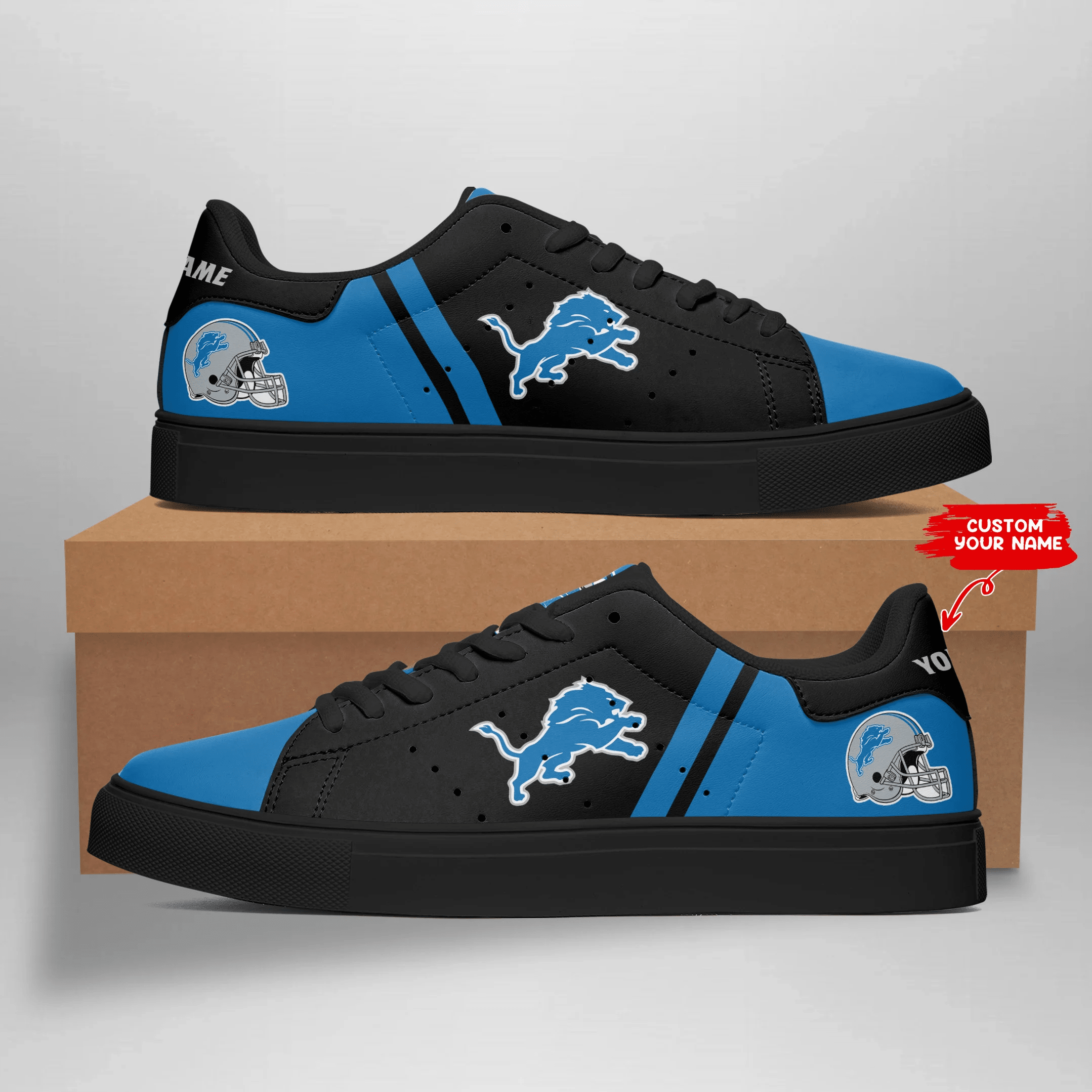 Ideafootwear Detroit Lions Skate Stan Shoes Sneakes For Men And Women