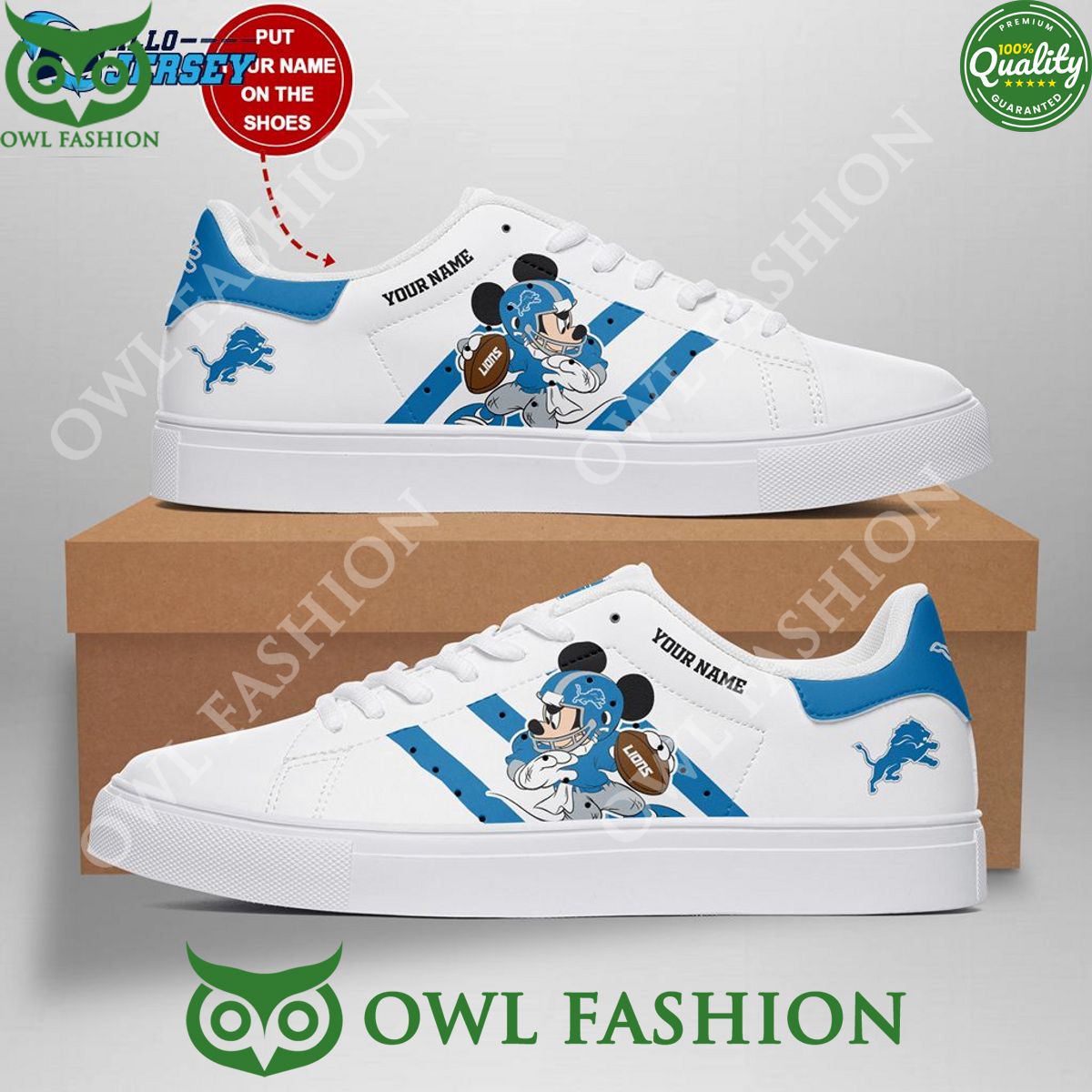Ideafootwear Detroit Lions Skate Stan Shoes Sneakes For Men And Women