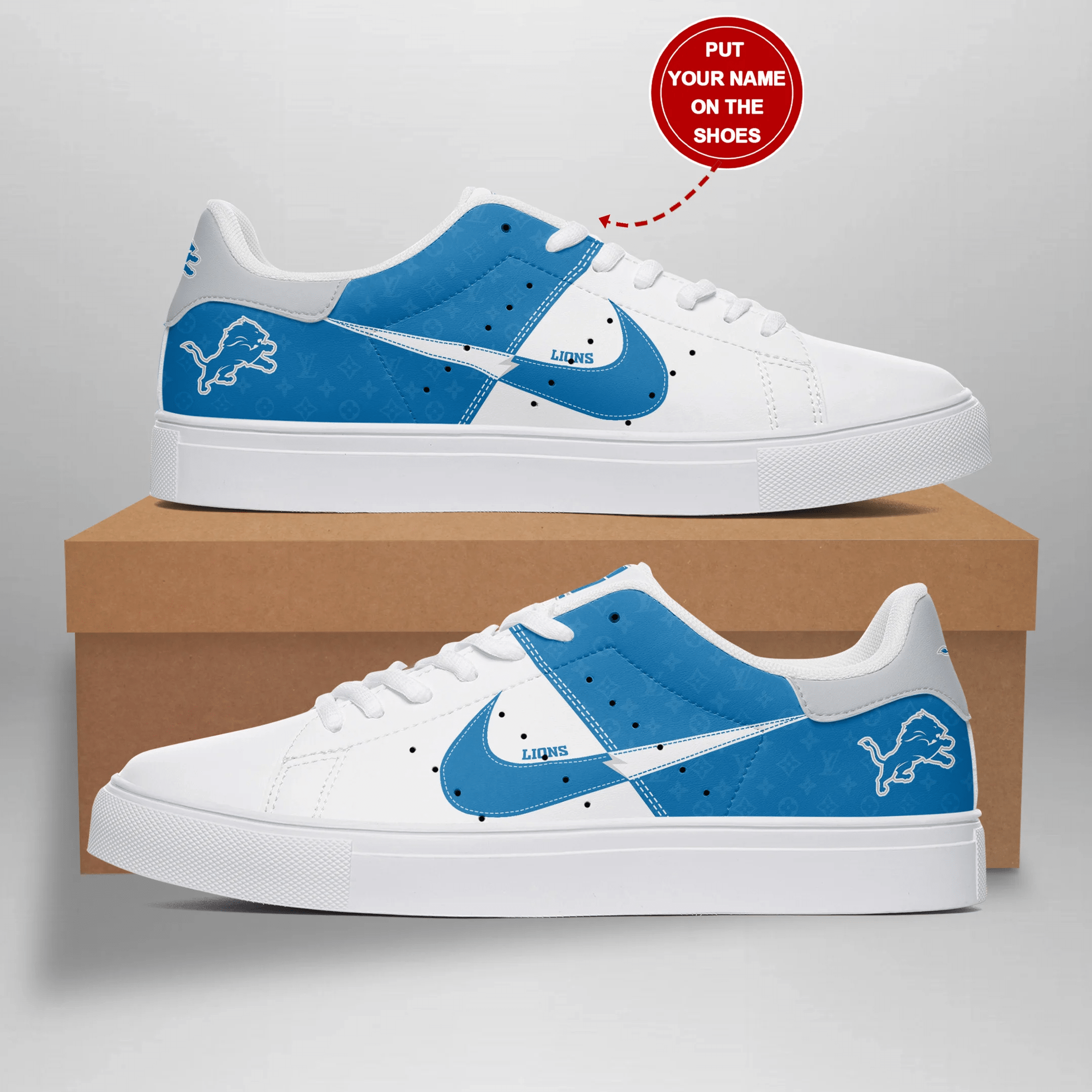 Ideafootwear Detroit Lions Skate Stan Shoes Sneakes For Men And Women
