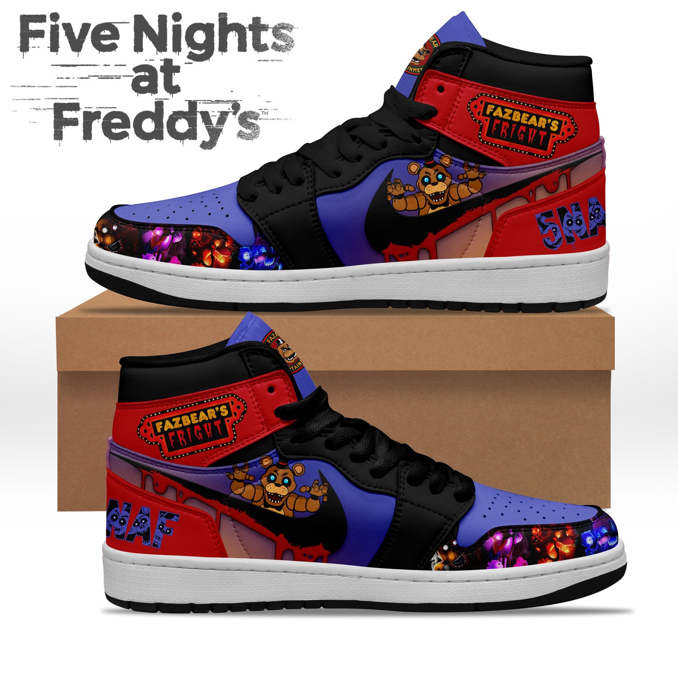 Ideafootwear Five Night At Freddy's AJ1 High Sneakers Shoes For Men And Women