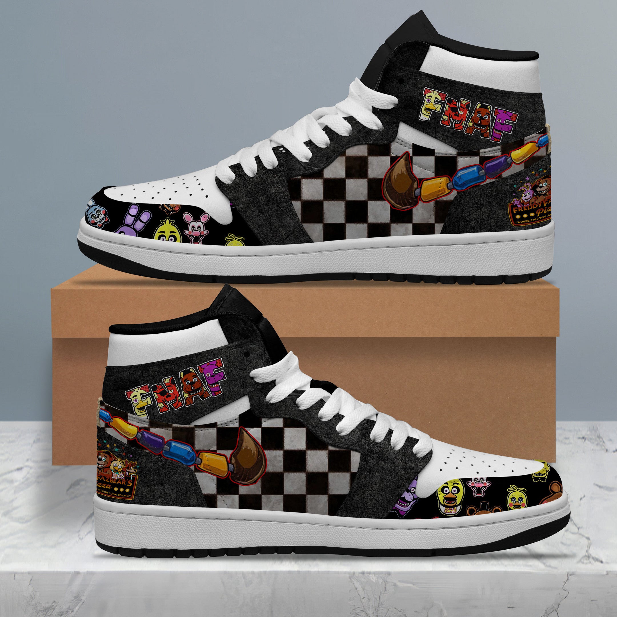 Ideafootwear Five Night At Freddy's AJ1 High Sneakers Shoes For Men And Women