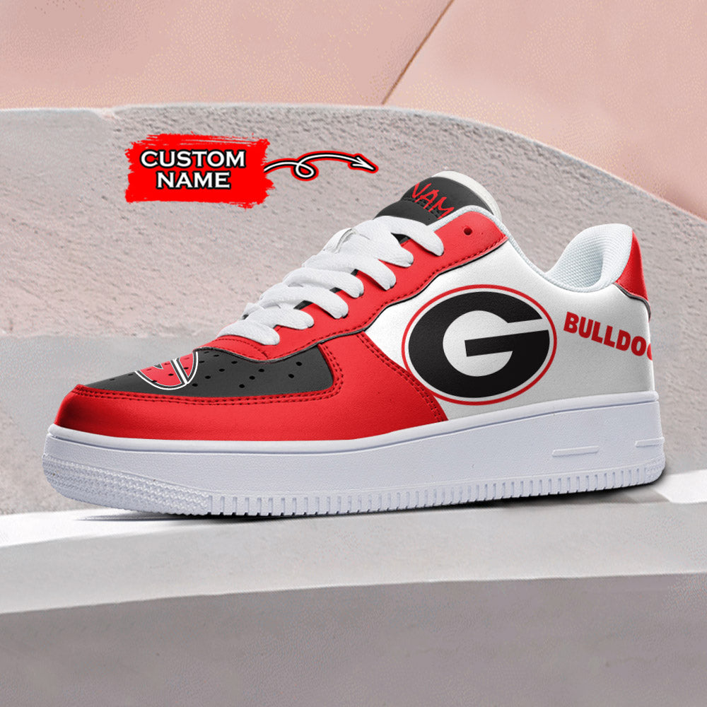 Ideafootwear Georgia Bulldogs NCAA Air Low-Top Sneakers Shoes For Men And Women