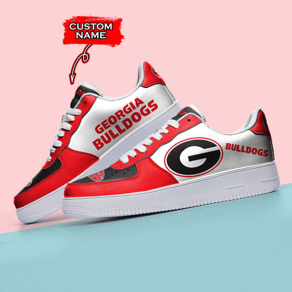 Ideafootwear Georgia Bulldogs NCAA Air Low-Top Sneakers Shoes For Men And Women
