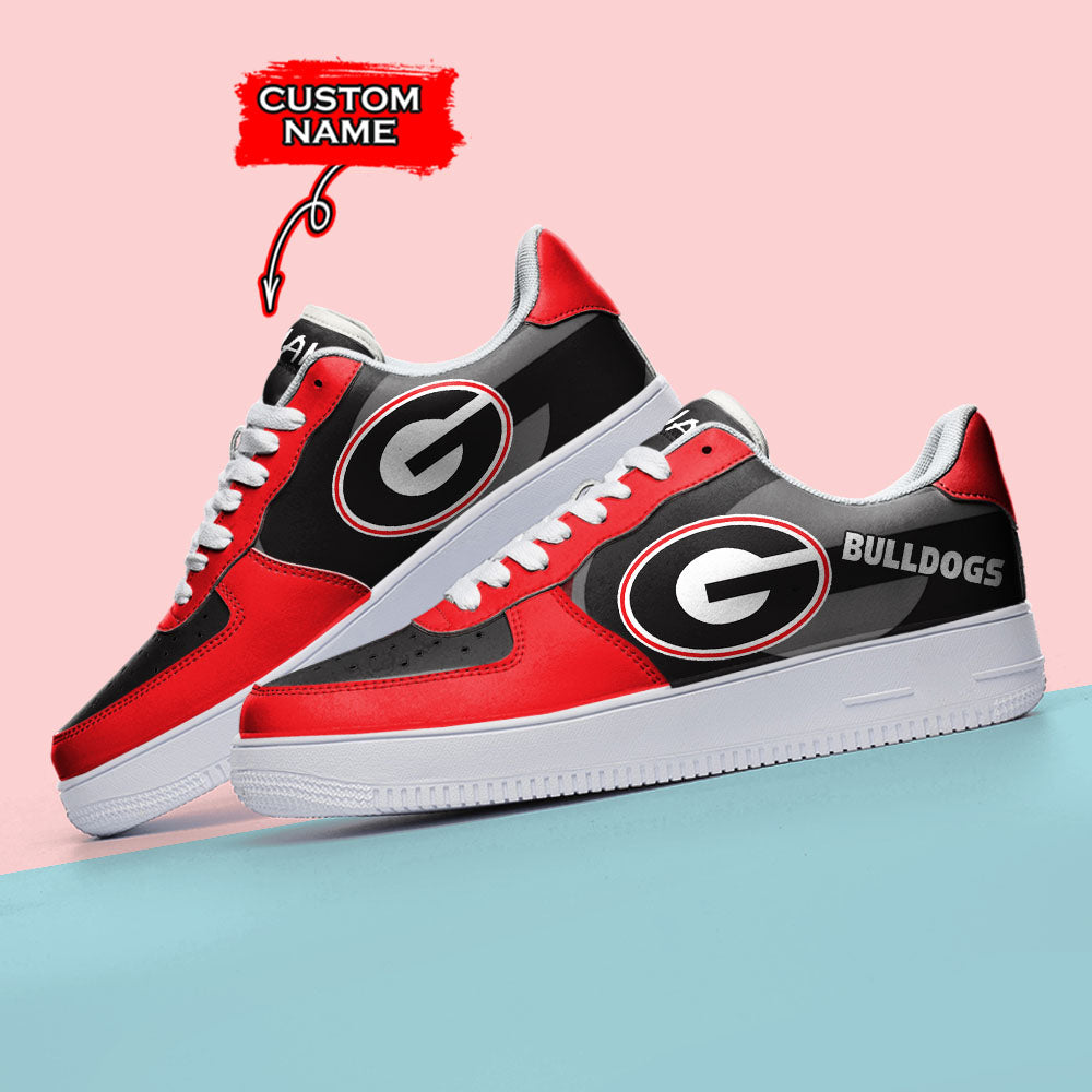Ideafootwear Georgia Bulldogs NCAA Air Low-Top Sneakers Shoes For Men And Women