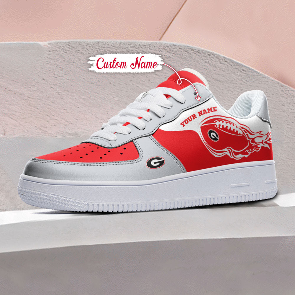 Ideafootwear Georgia Bulldogs NCAA Air Low-Top Sneakers Shoes For Men And Women