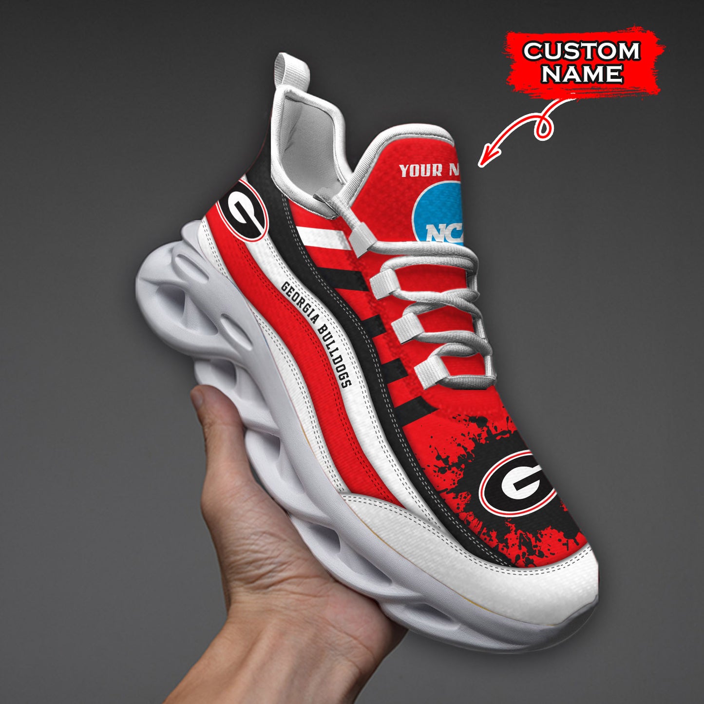 Ideafootwear Georgia Bulldogs NCAA Max Soul Shoes Sneakers For Men And Women