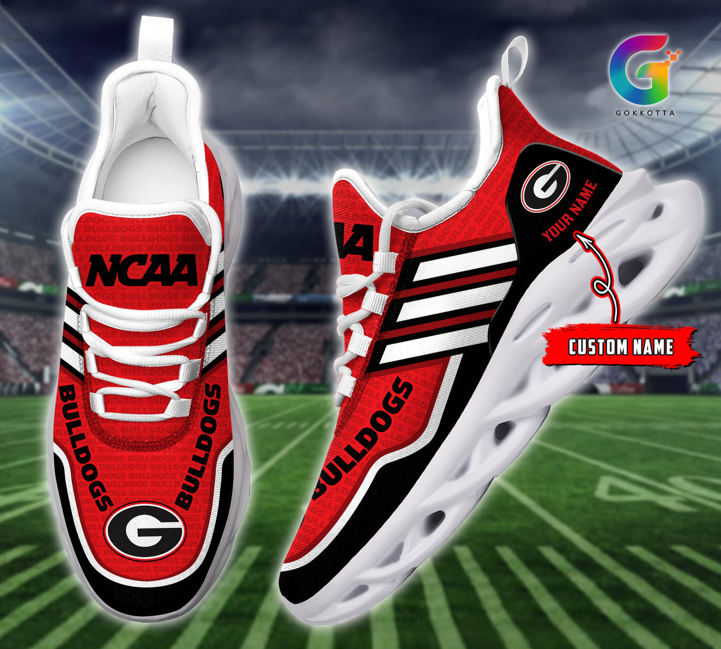 Ideafootwear Georgia Bulldogs NCAA Max Soul Shoes Sneakers For Men And Women