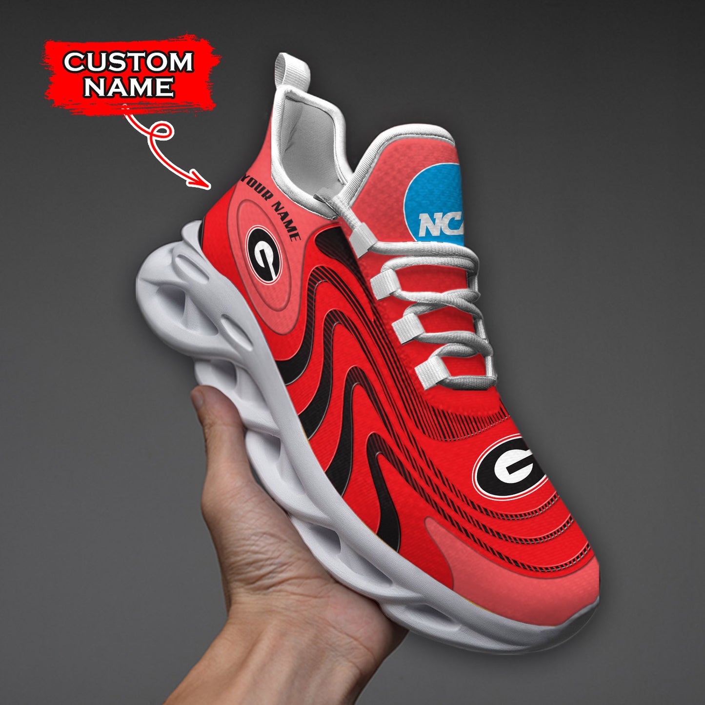 Ideafootwear Georgia Bulldogs NCAA Max Soul Shoes Sneakers For Men And Women