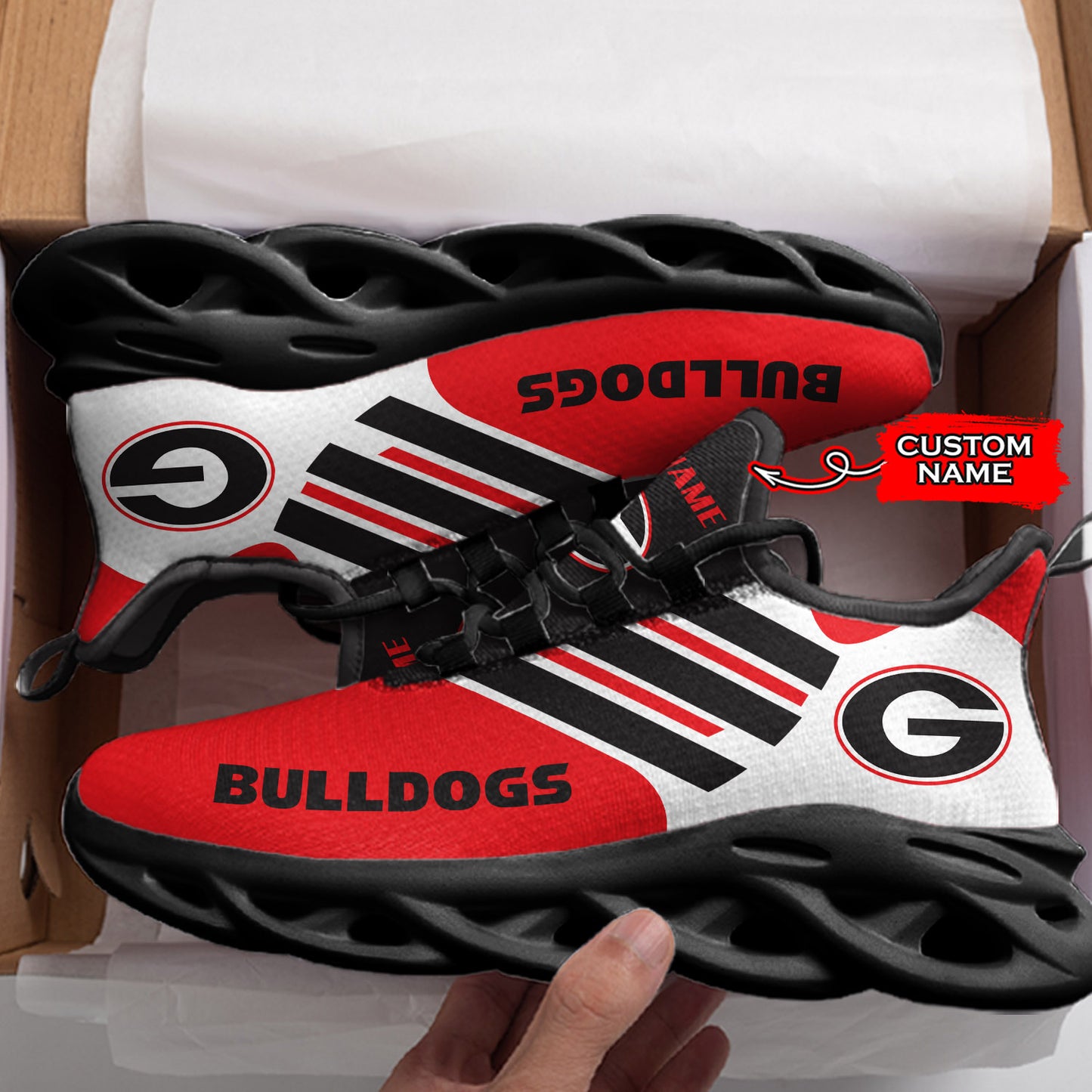 Ideafootwear Georgia Bulldogs NCAA Max Soul Shoes Sneakers For Men And Women
