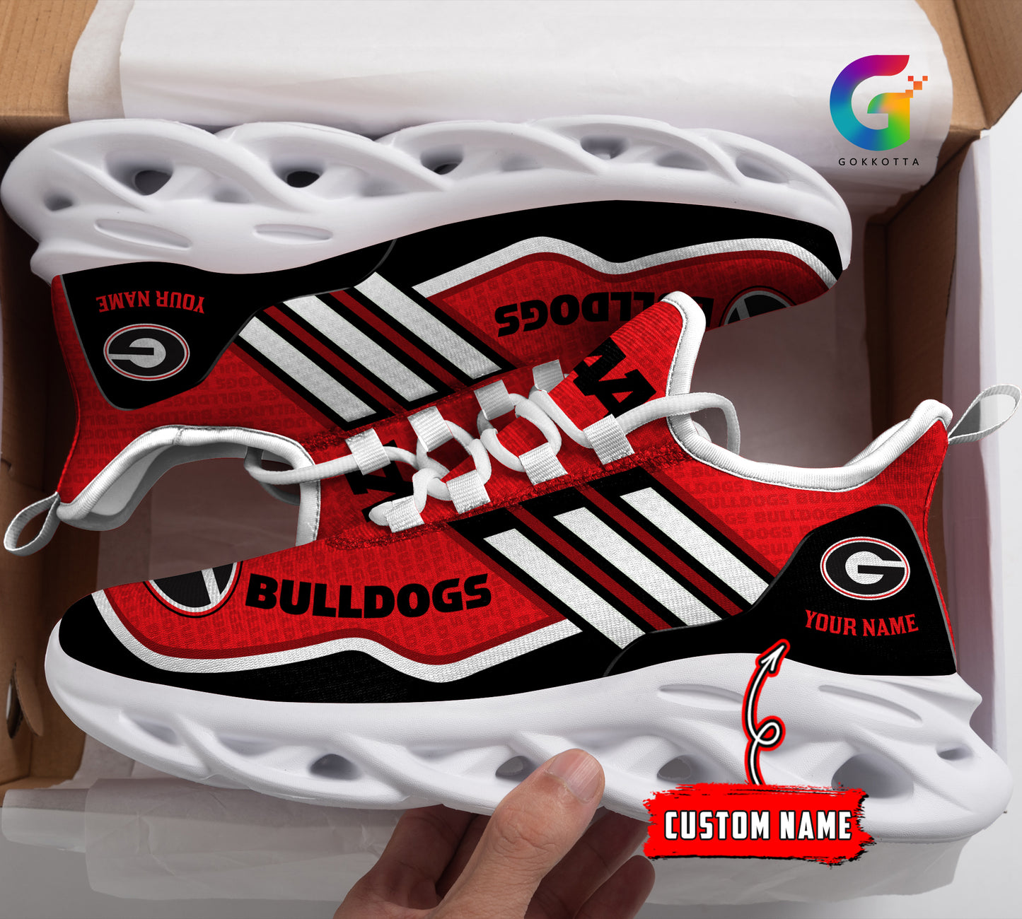 Ideafootwear Georgia Bulldogs NCAA Max Soul Shoes Sneakers For Men And Women