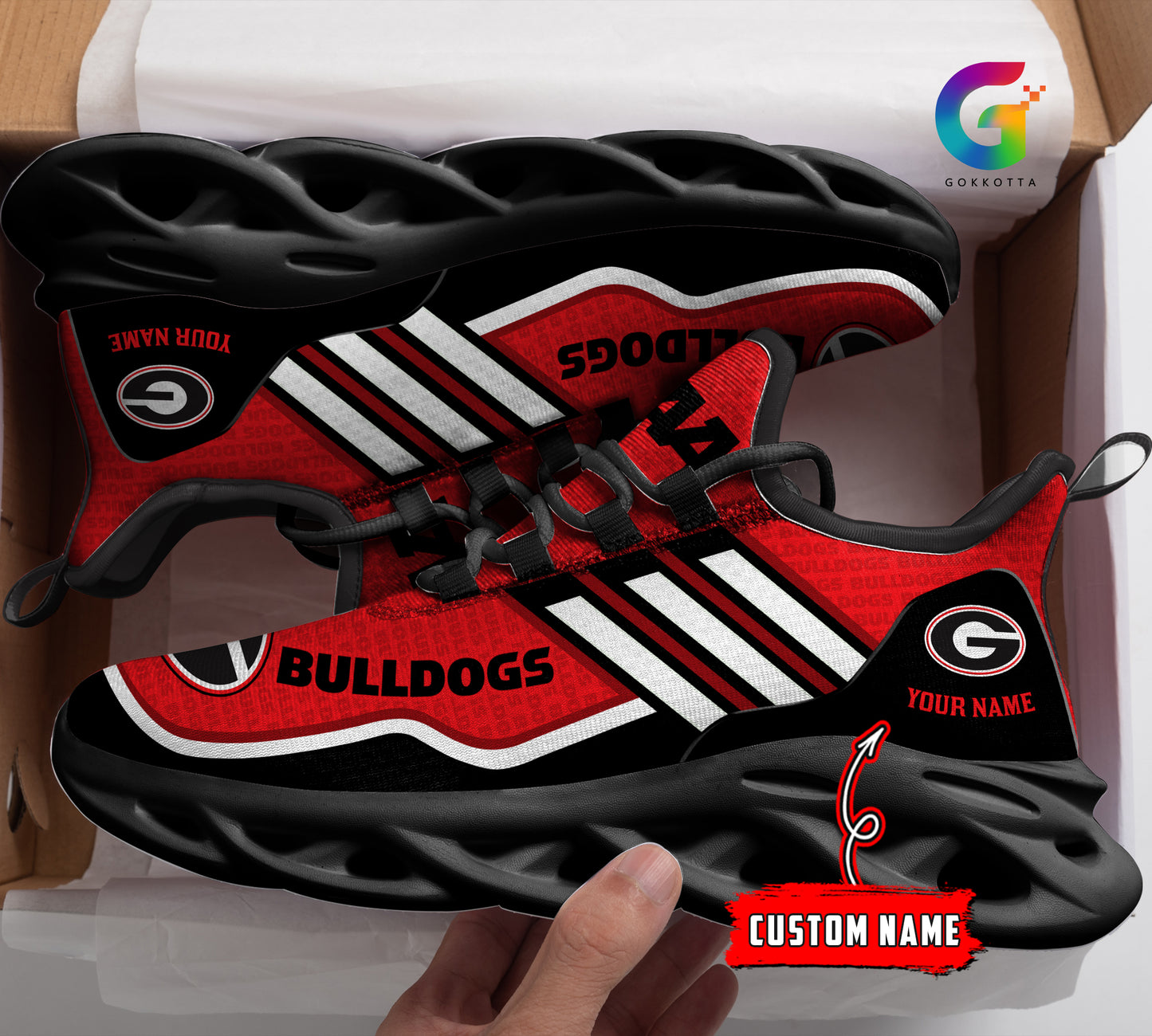 Ideafootwear Georgia Bulldogs NCAA Max Soul Shoes Sneakers For Men And Women