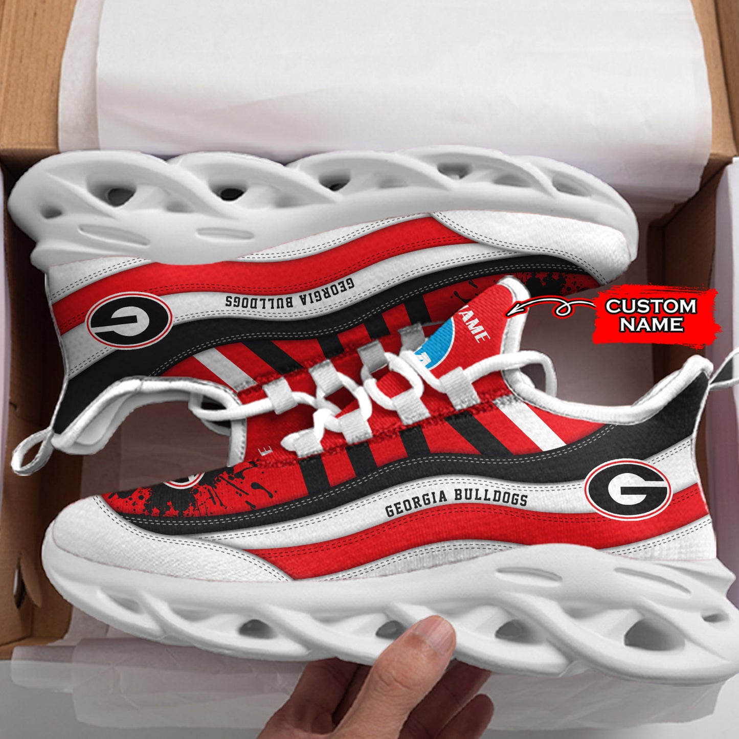 Ideafootwear Georgia Bulldogs NCAA Max Soul Shoes Sneakers For Men And Women