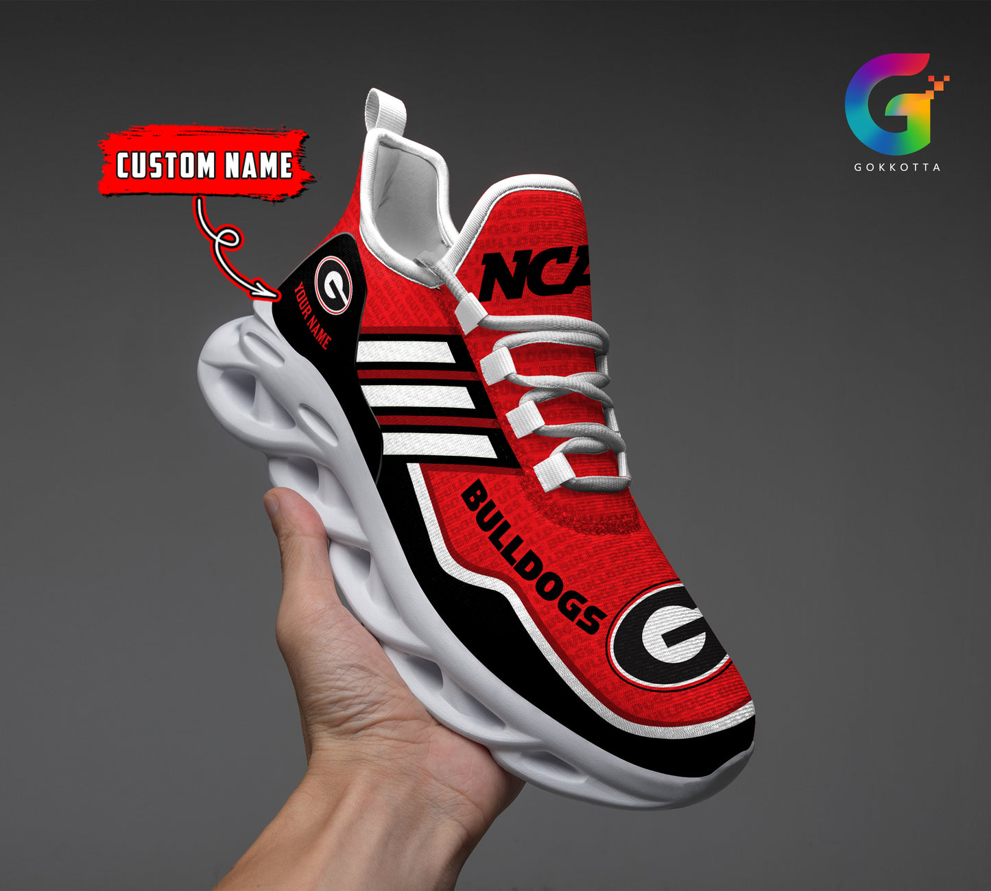 Ideafootwear Georgia Bulldogs NCAA Max Soul Shoes Sneakers For Men And Women