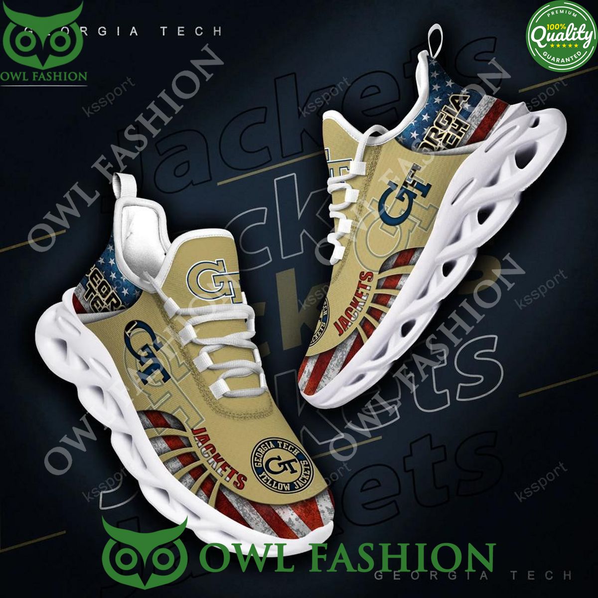 Ideafootwear Georgia Tech Yellow Jackets Max Soul Shoes Sneakers For Men And Women