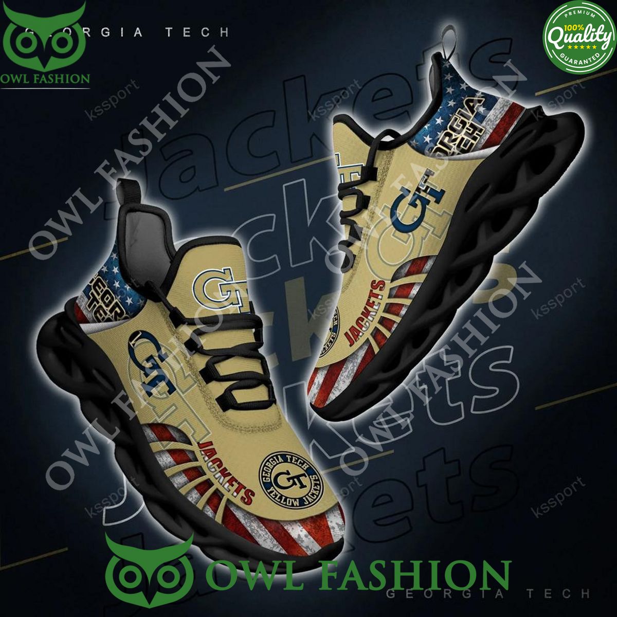 Ideafootwear Georgia Tech Yellow Jackets Max Soul Shoes Sneakers For Men And Women