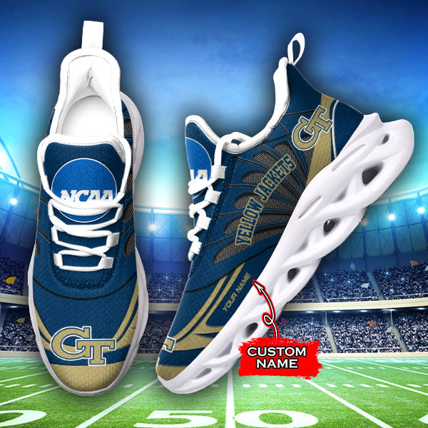 Ideafootwear Georgia Tech Yellow Jackets NCAA Max Soul Shoes Sneakers For Men And Women